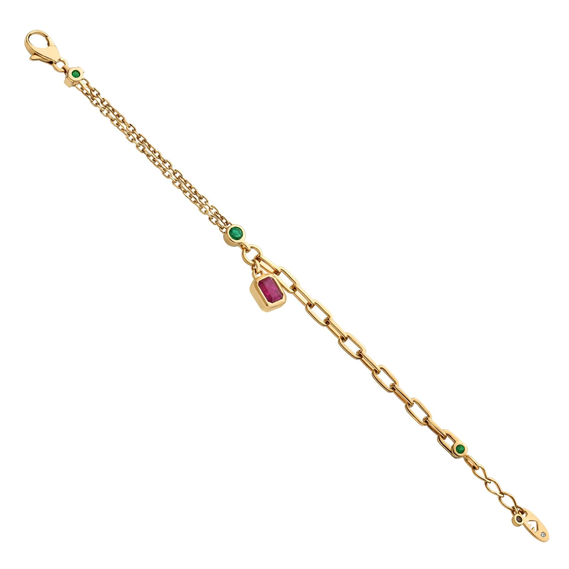 Aria Ruby Bloom Link Bracelet - Zen Diamond India