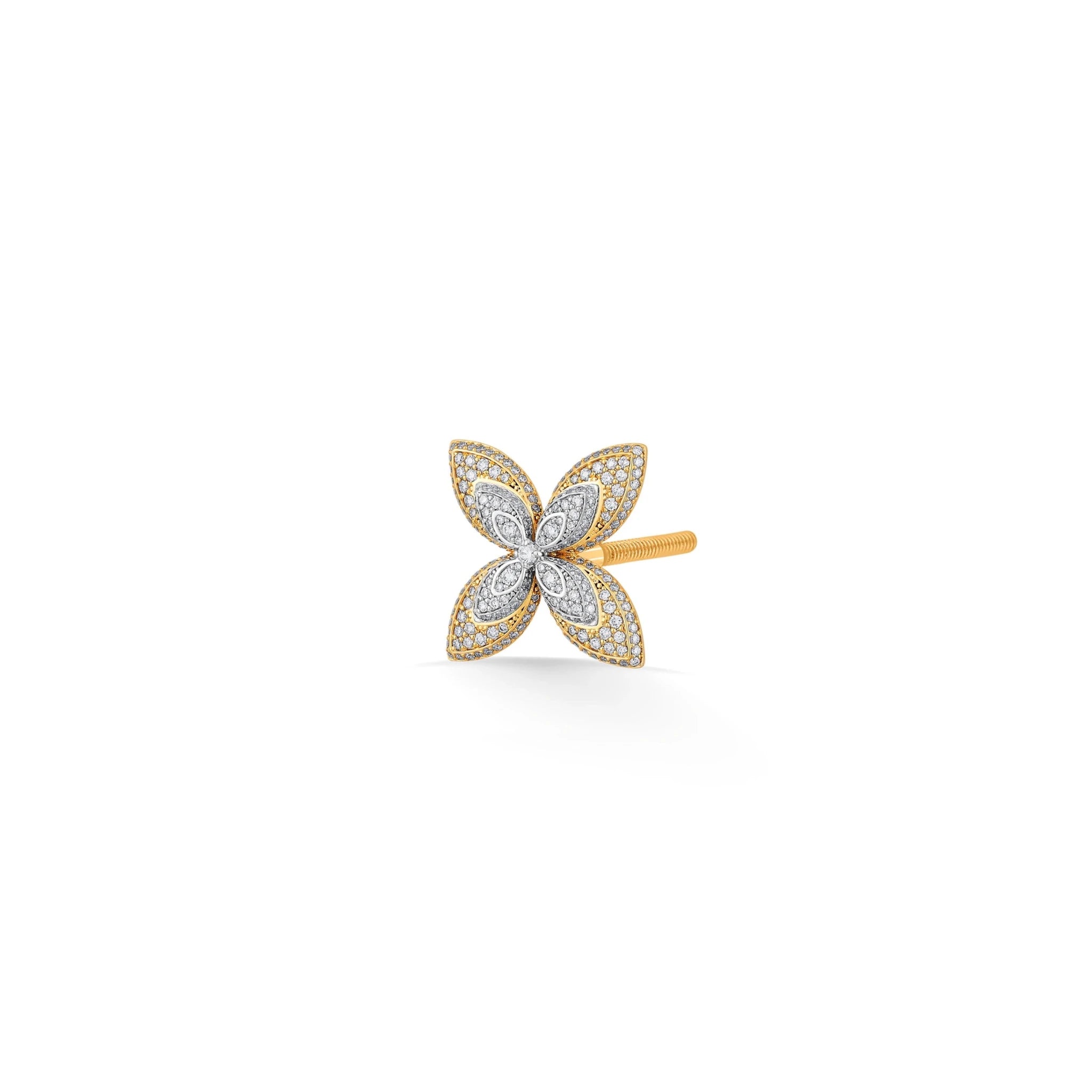 Bloom Radiant Petal Studs - Zen Diamond India