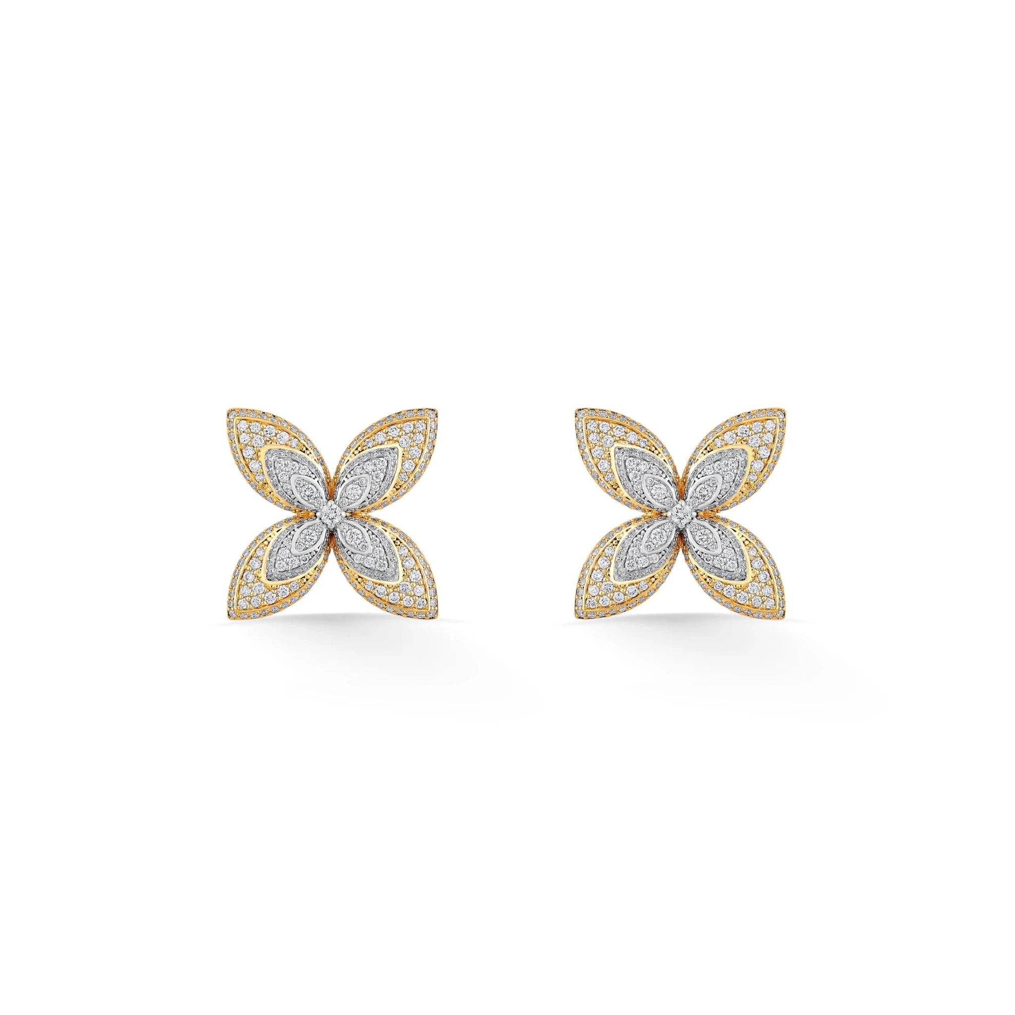 Bloom Radiant Petal Studs - Zen Diamond India
