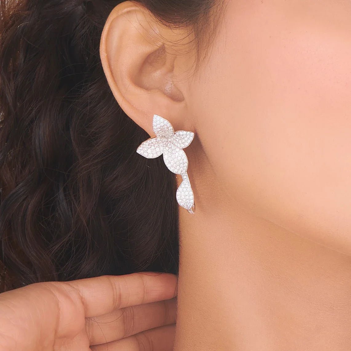 Bloom Cascade Diamond Earrings - Zen Diamond India