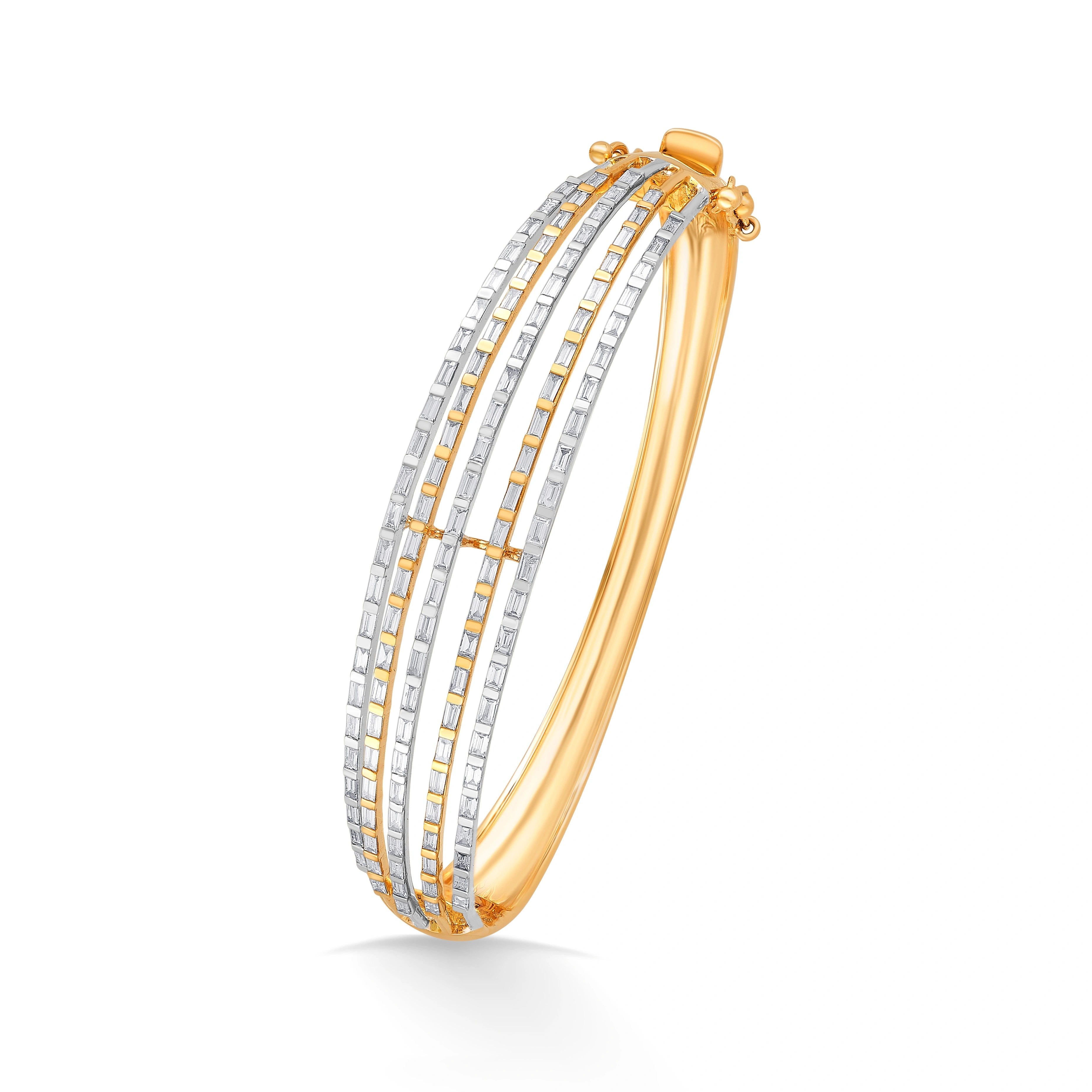 Enchante Radiant Three - Lane Cuff Bracelet - Zen Diamond India