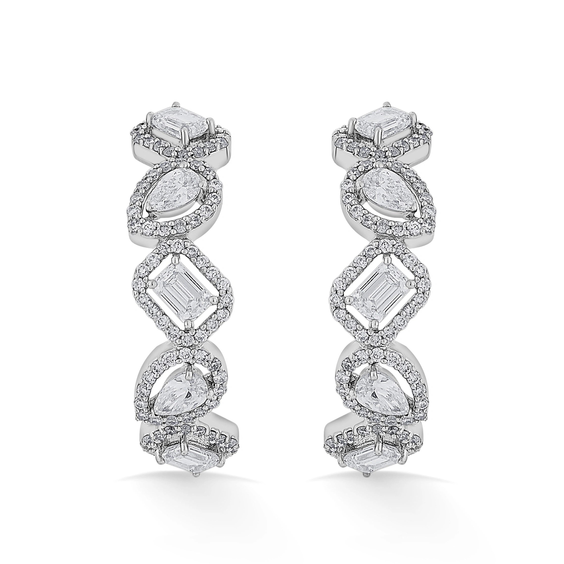 Solitaire Radiant Symphony Hoops - Zen Diamond India