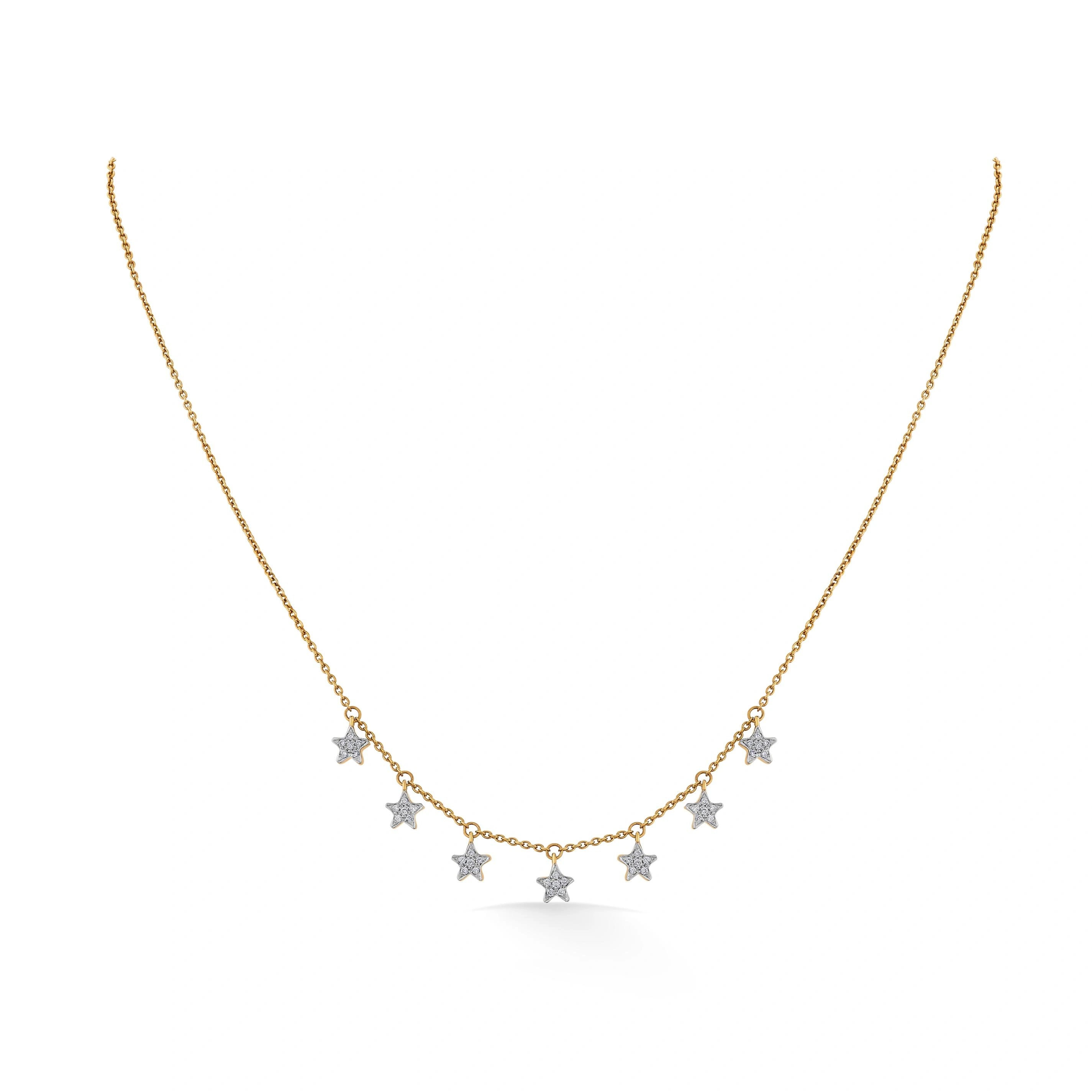 Quirky Celestial Charm Cascade Necklace - Zen Diamond India