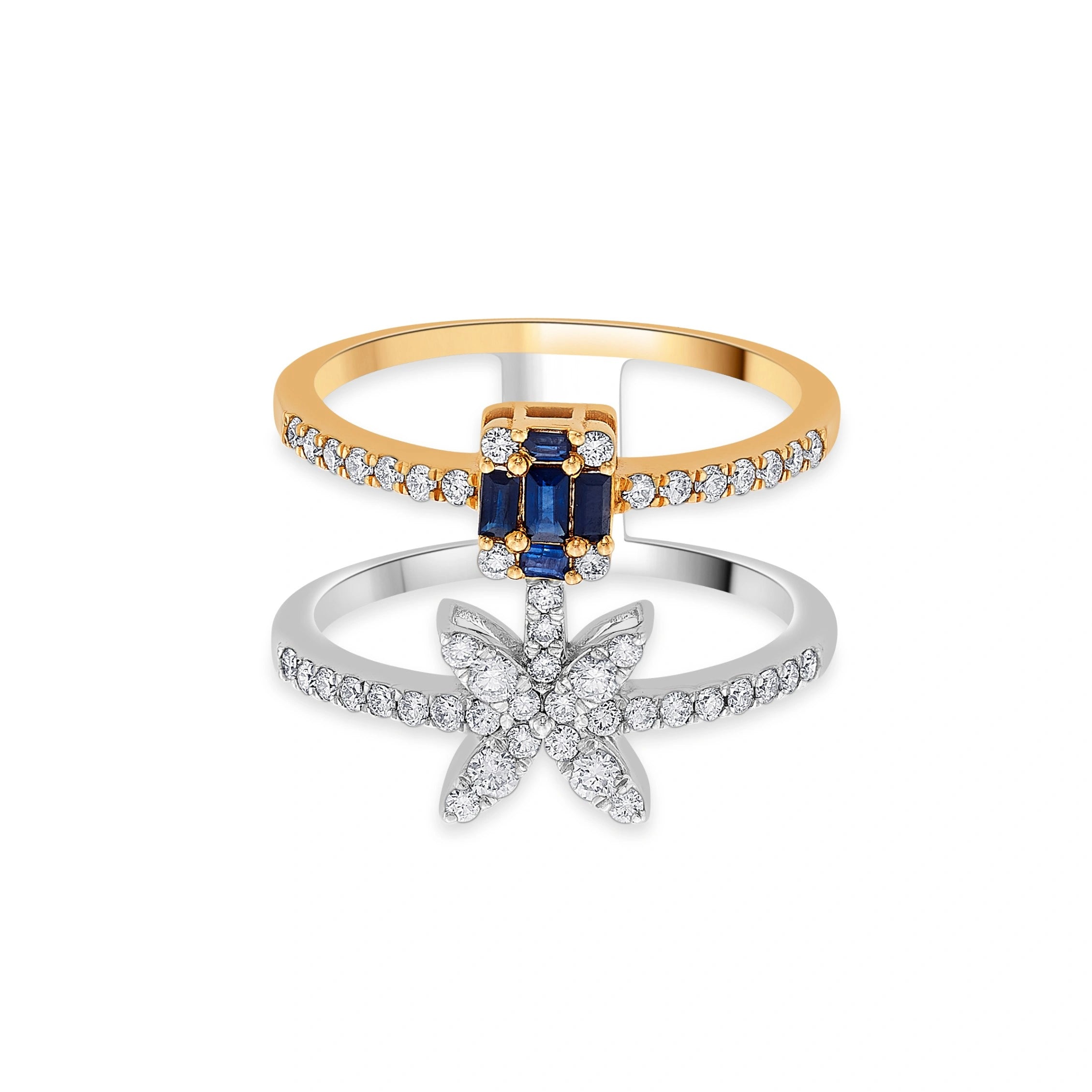 Toren Flutter & Flow Stack Ring - Zen Diamond India
