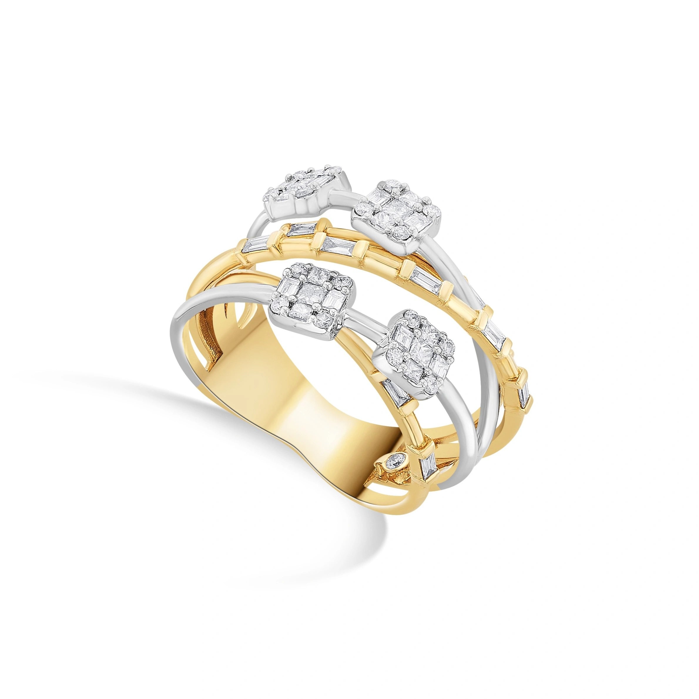 Enchante Contemporary Couture Baguette Ring