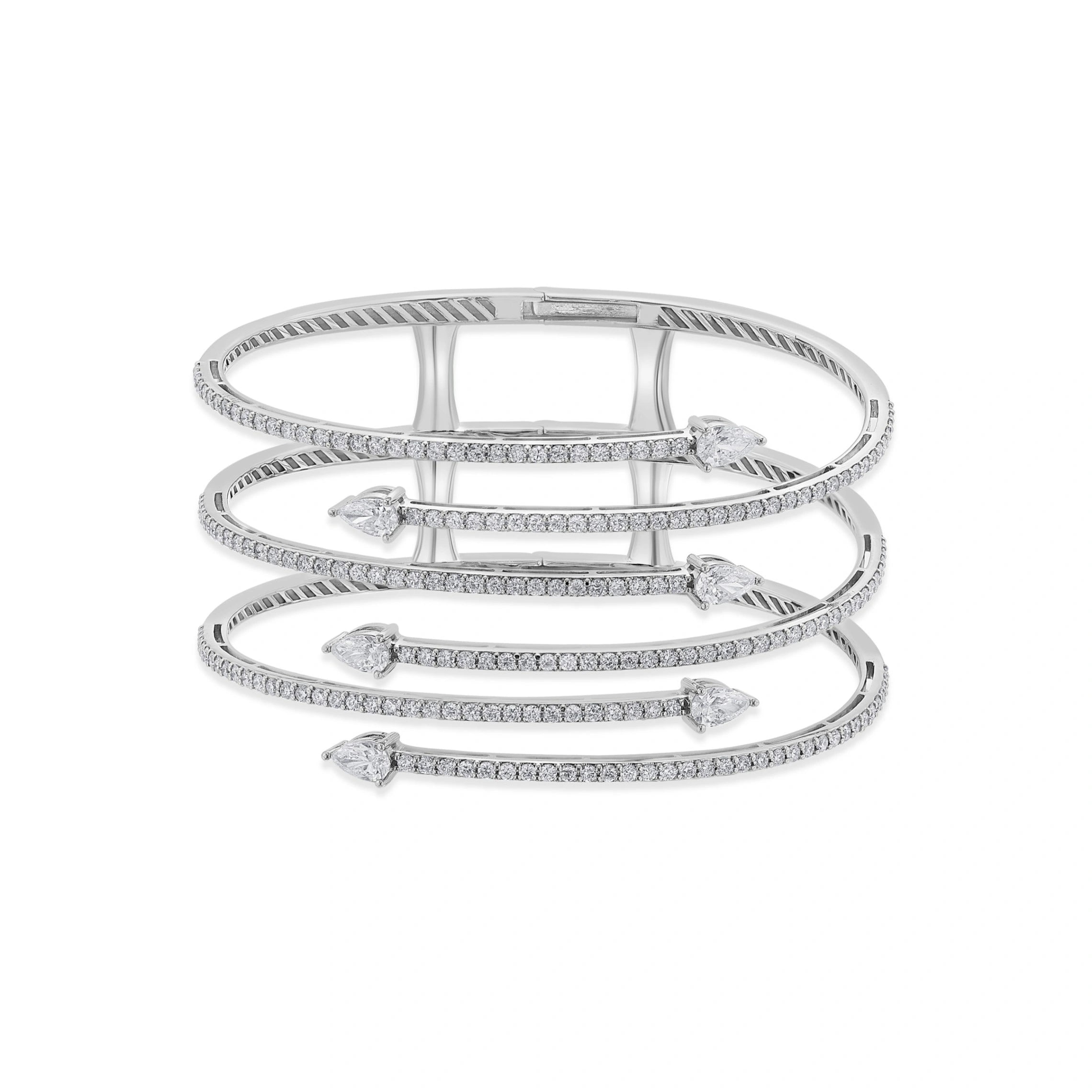 Enchante Spiral Sparkle Cuff Bracelet - Zen Diamond India