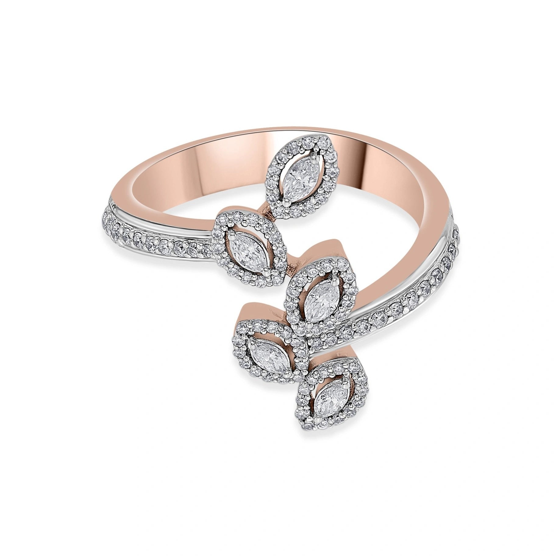 Zen Pirlanta Petal Pave Ring - Zen Diamond India