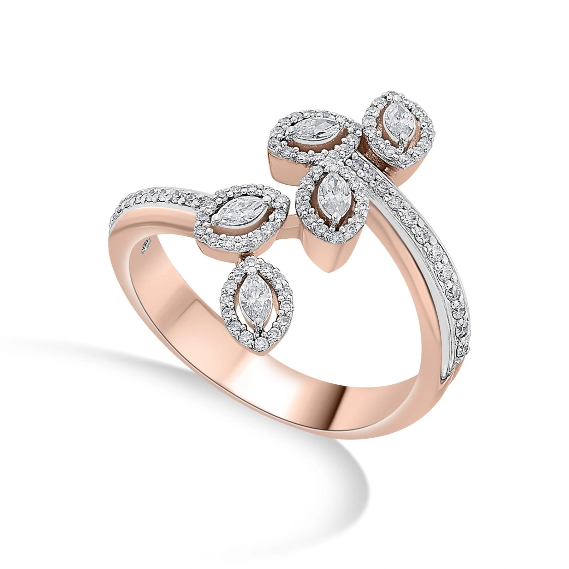 Zen Pirlanta Petal Pave Ring - Zen Diamond India