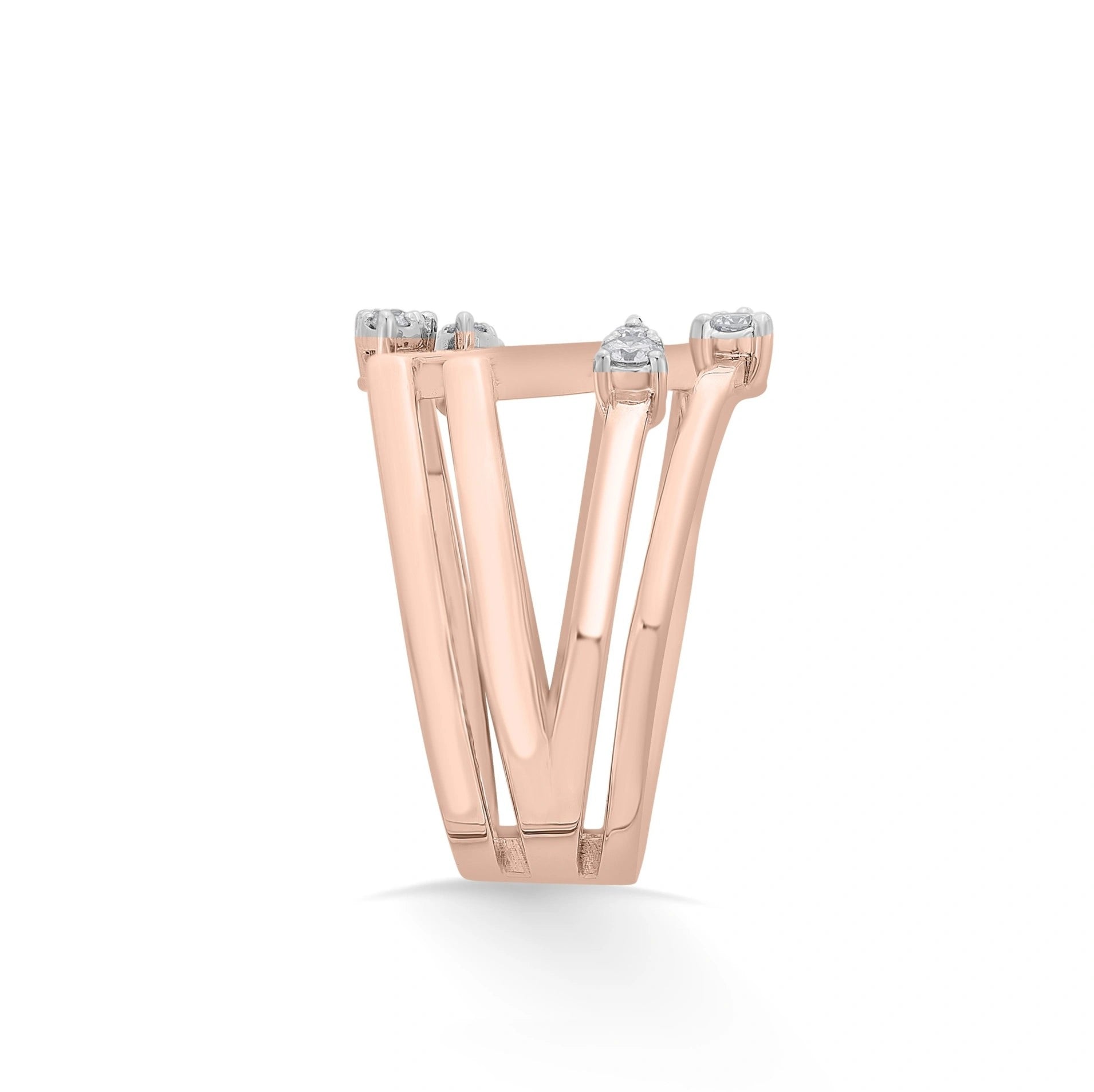 Soiree Vortex Glint Diamond Split Ring - Zen Diamond India