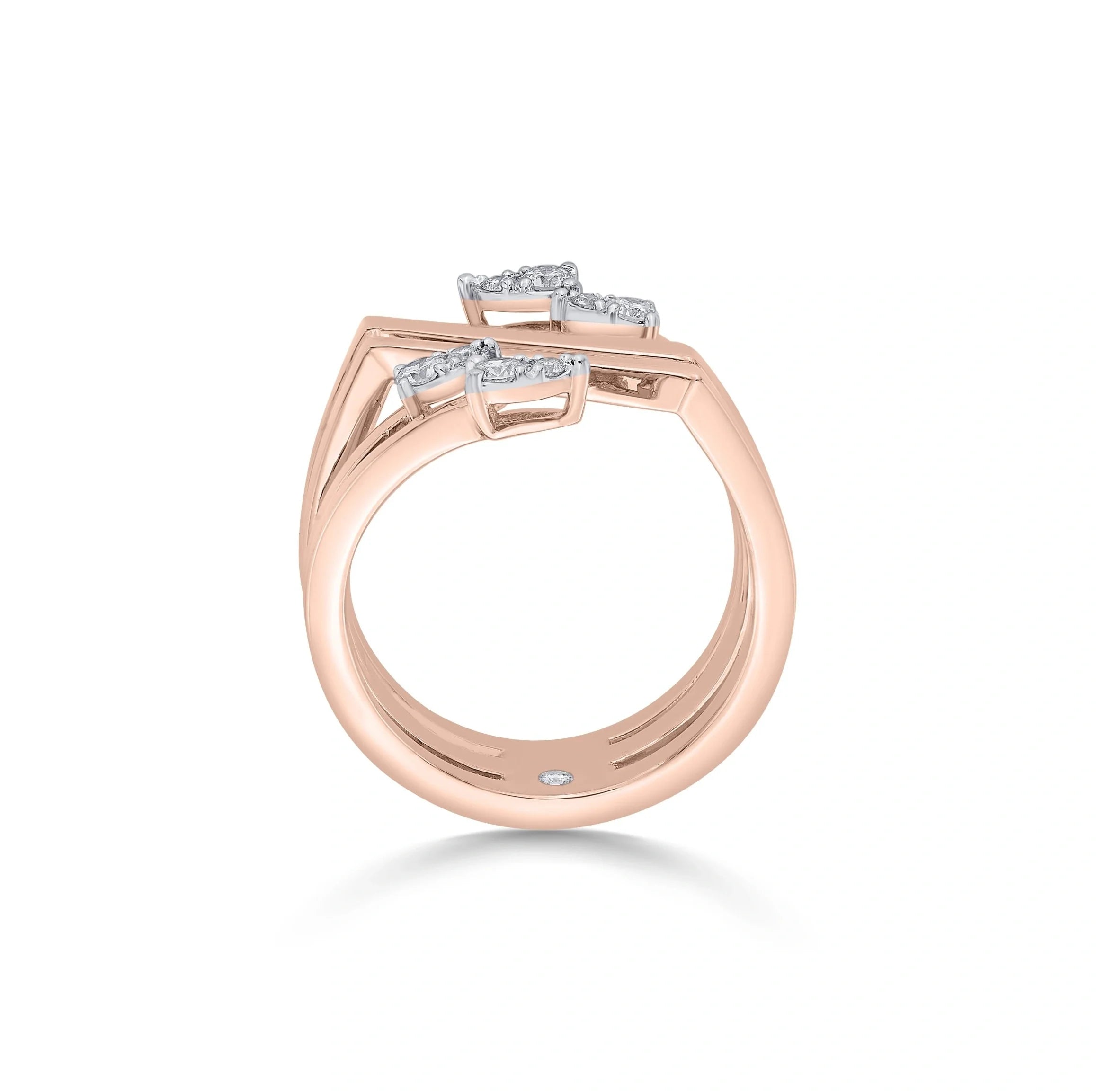 Soirée Vortex Glint Diamond Split Ring - Zen Diamond India