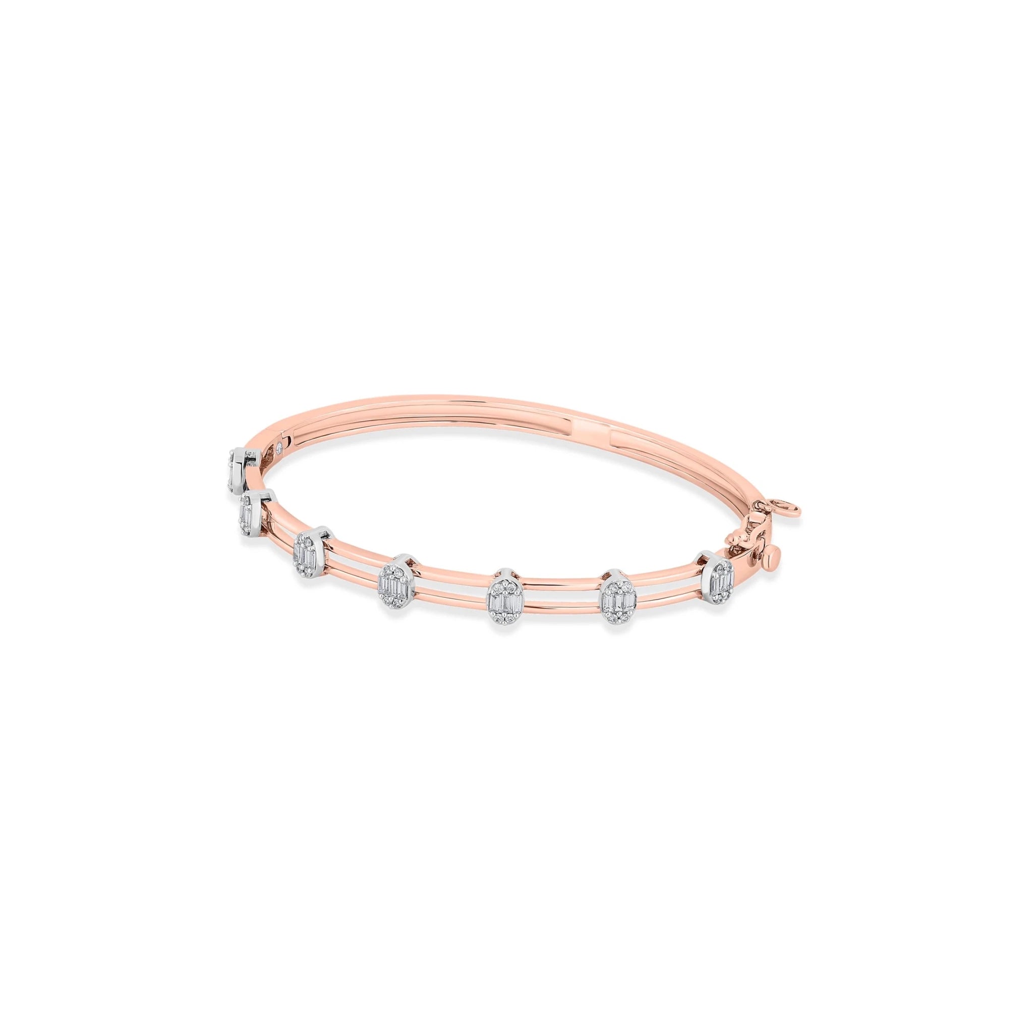 Enchante Minimalist Cluster Track Bracelet - Zen Diamond India