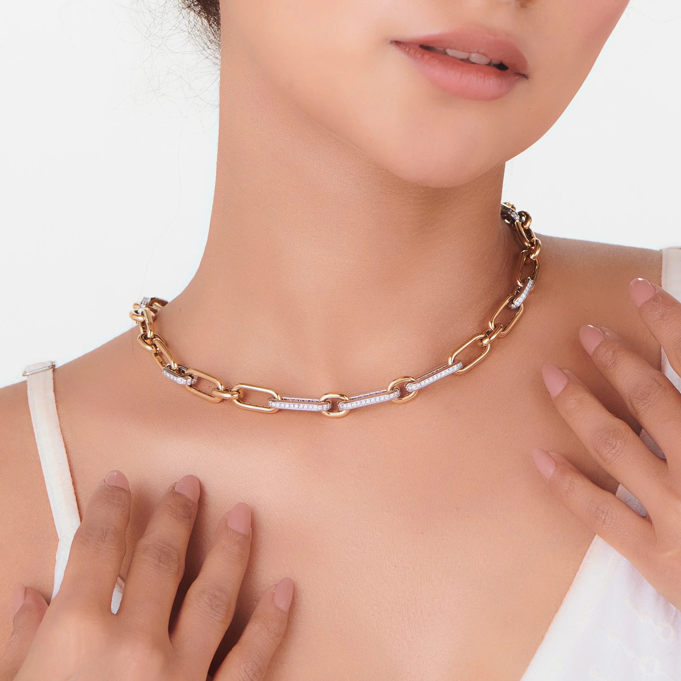 Cuban Lock and Love Grid Necklace - Zen Diamond India