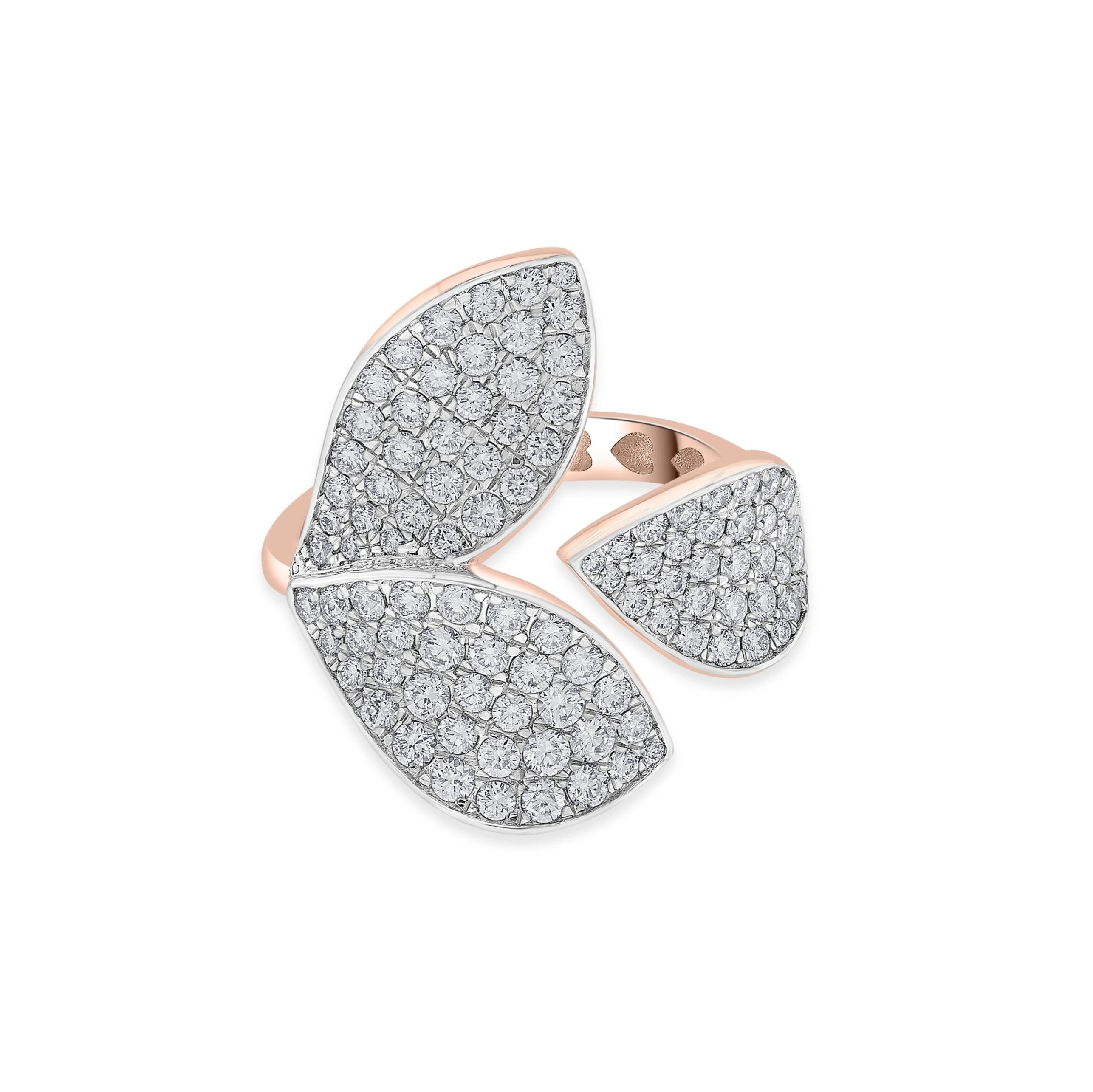 Bloom Twin Petal Spark Ring