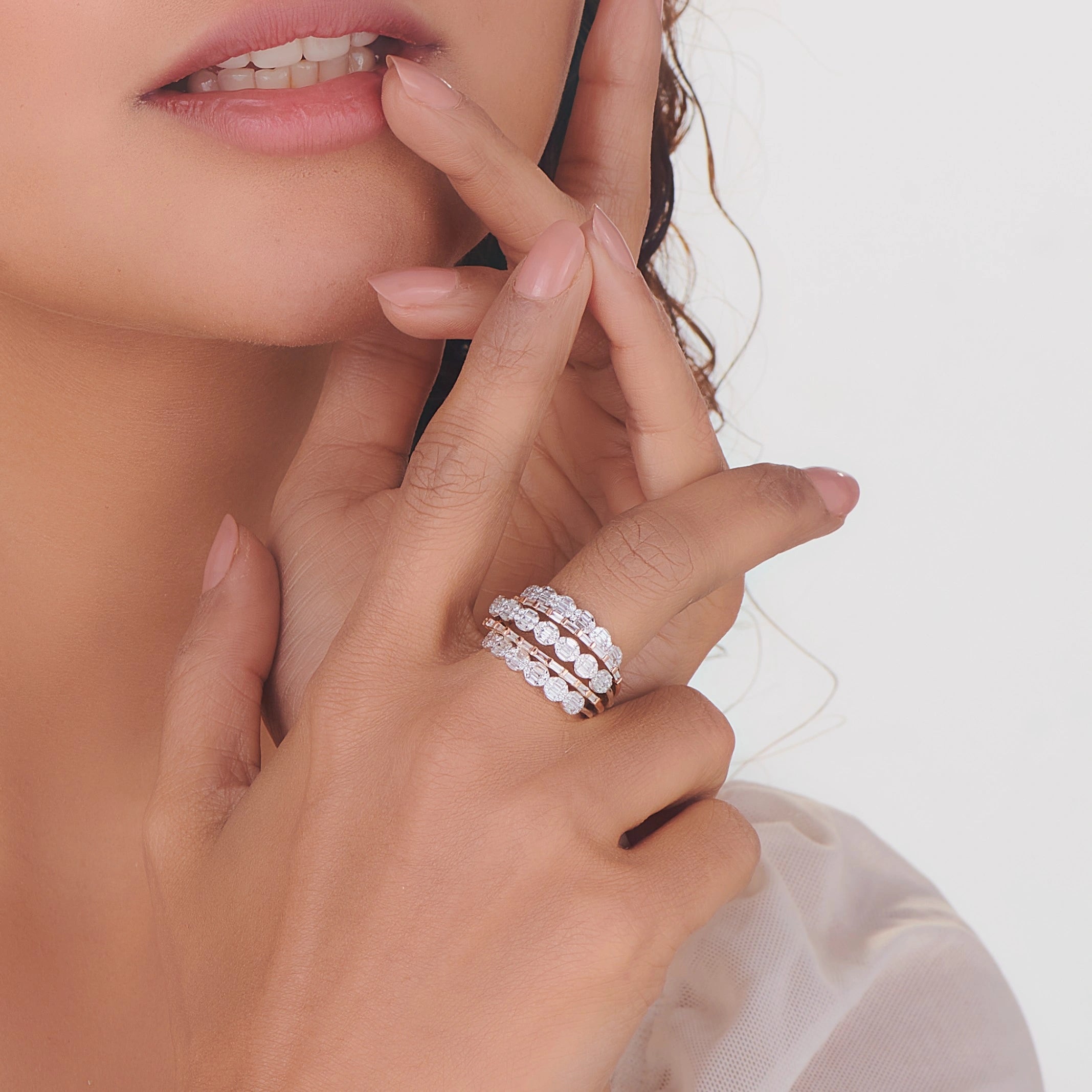 Enchante Majestic Mixed-Cut Stacker Ring