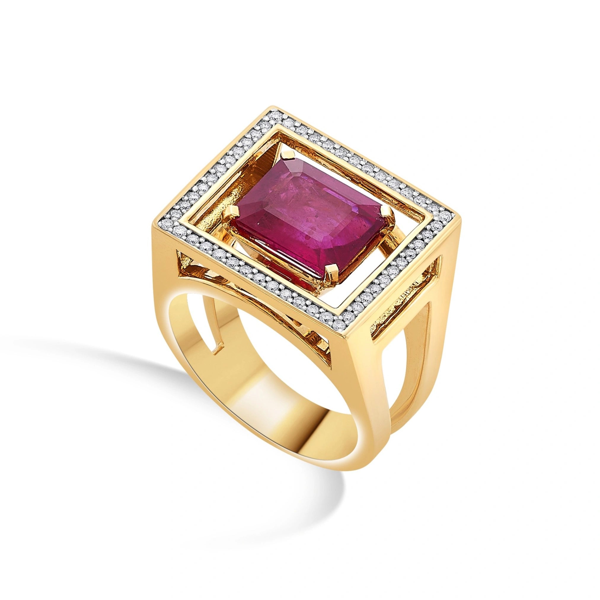 Toren Fiery Square Crown Ring