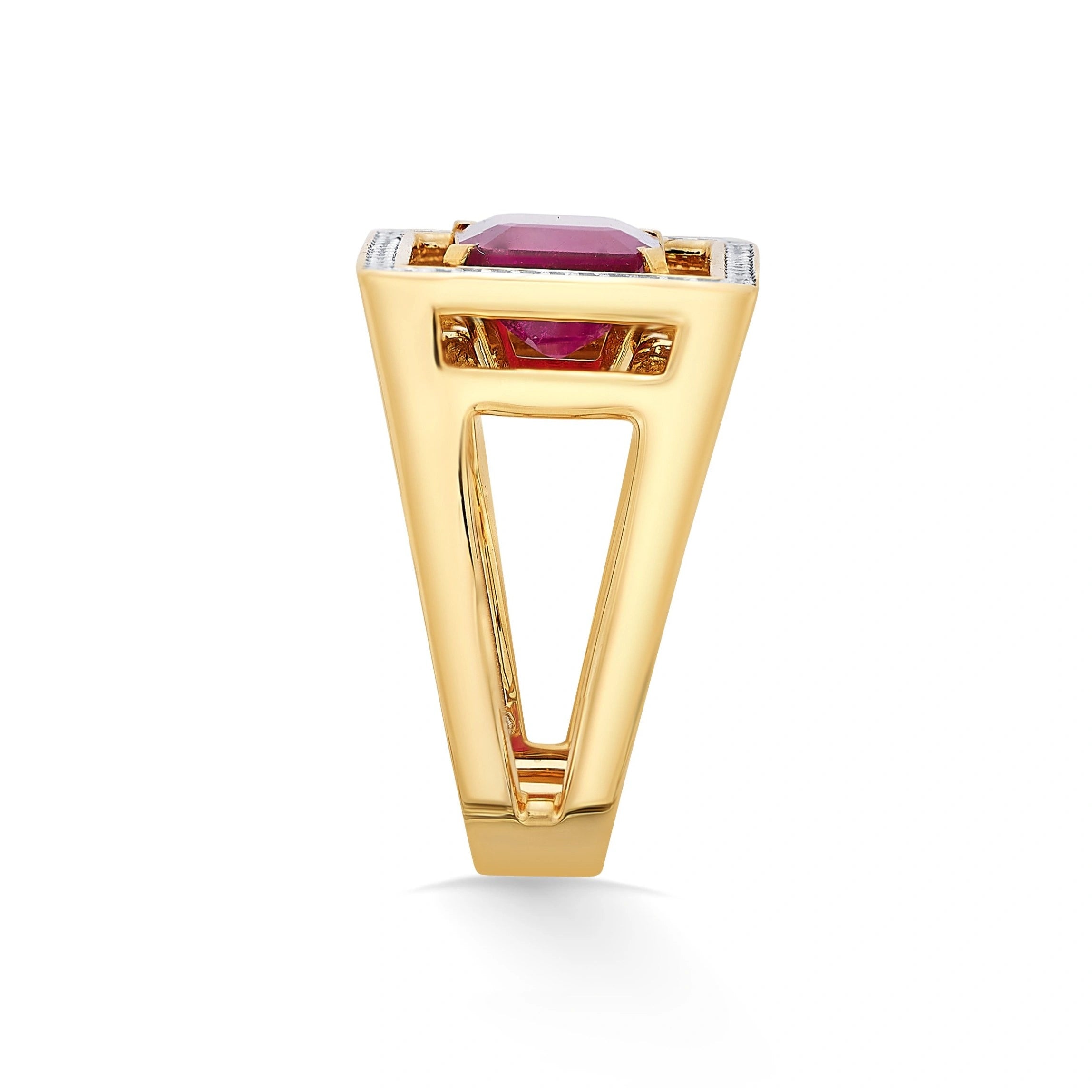 Toren Fiery Square Crown Ring