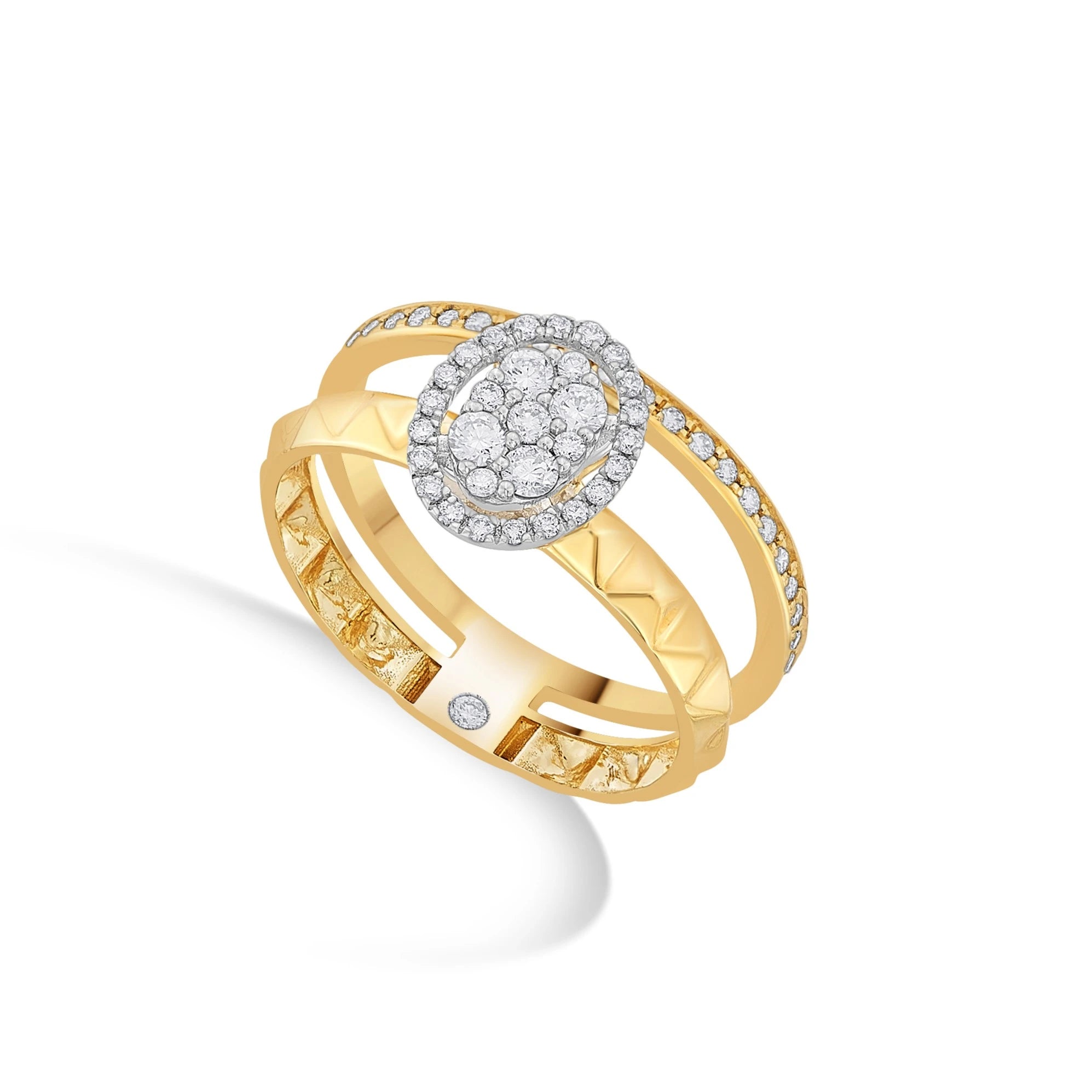 Soiree Dazzling Duo Halo Ring - Zen Diamond India