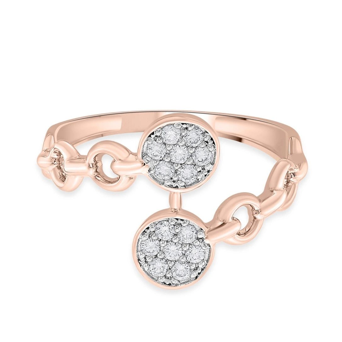 Cuban Rhythm Pave Link Ring