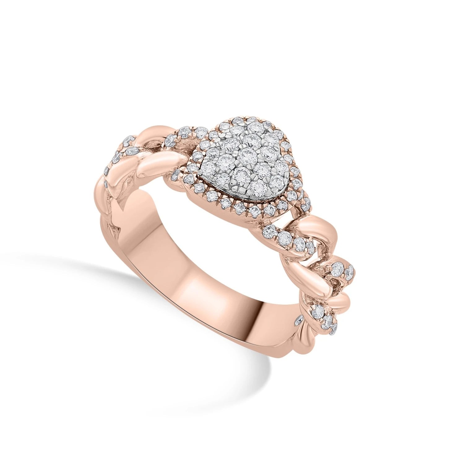 Tender Heart Cuban Link Diamond Ring