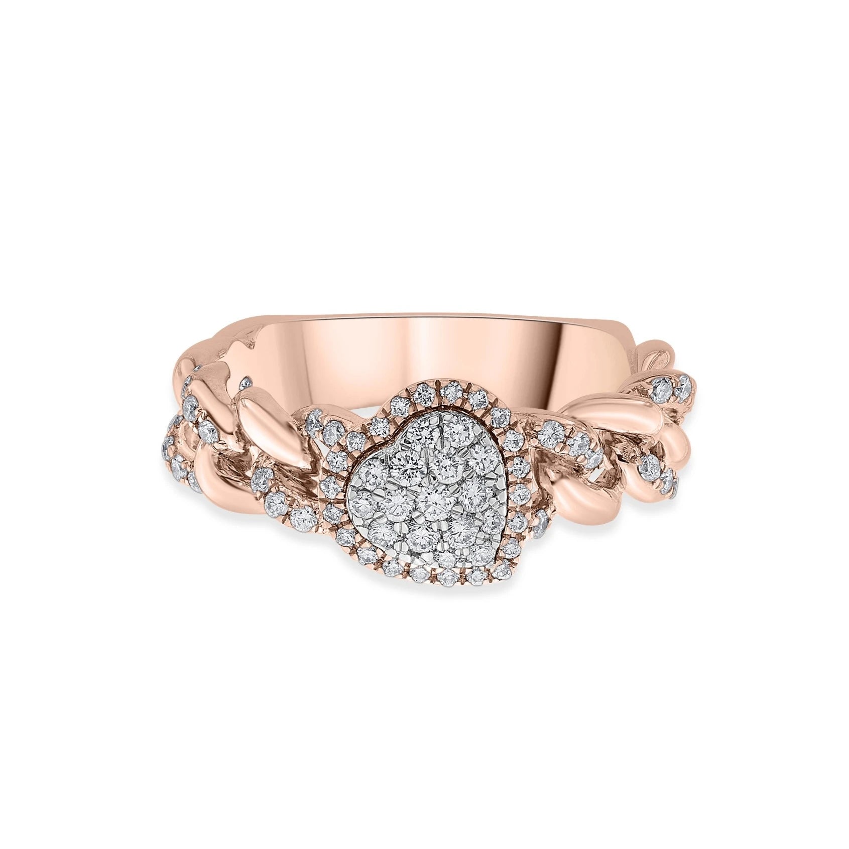 Tender Heart Cuban Link Diamond Ring