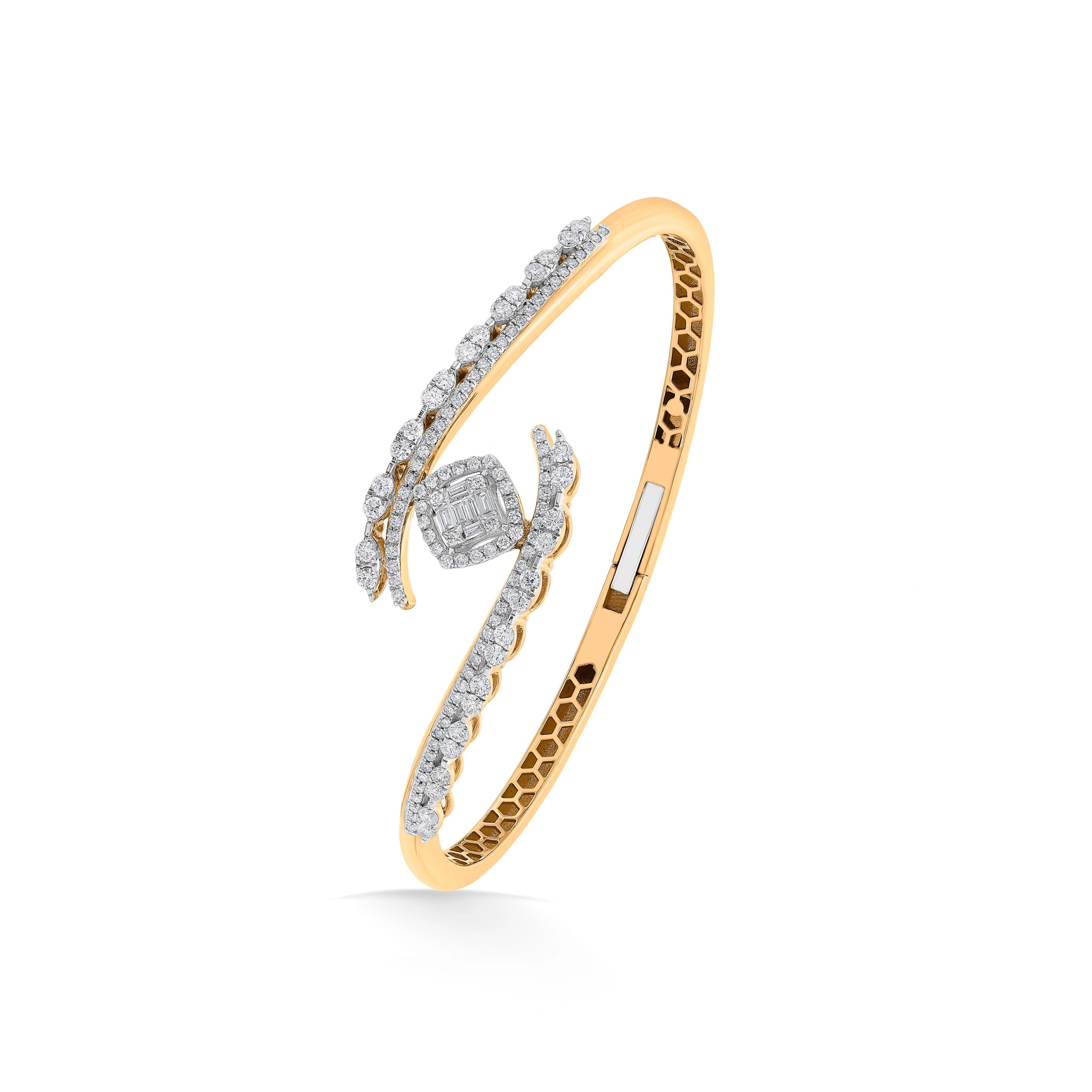 Enchante Diamond Crescent Torque Bracelet - Zen Diamond India