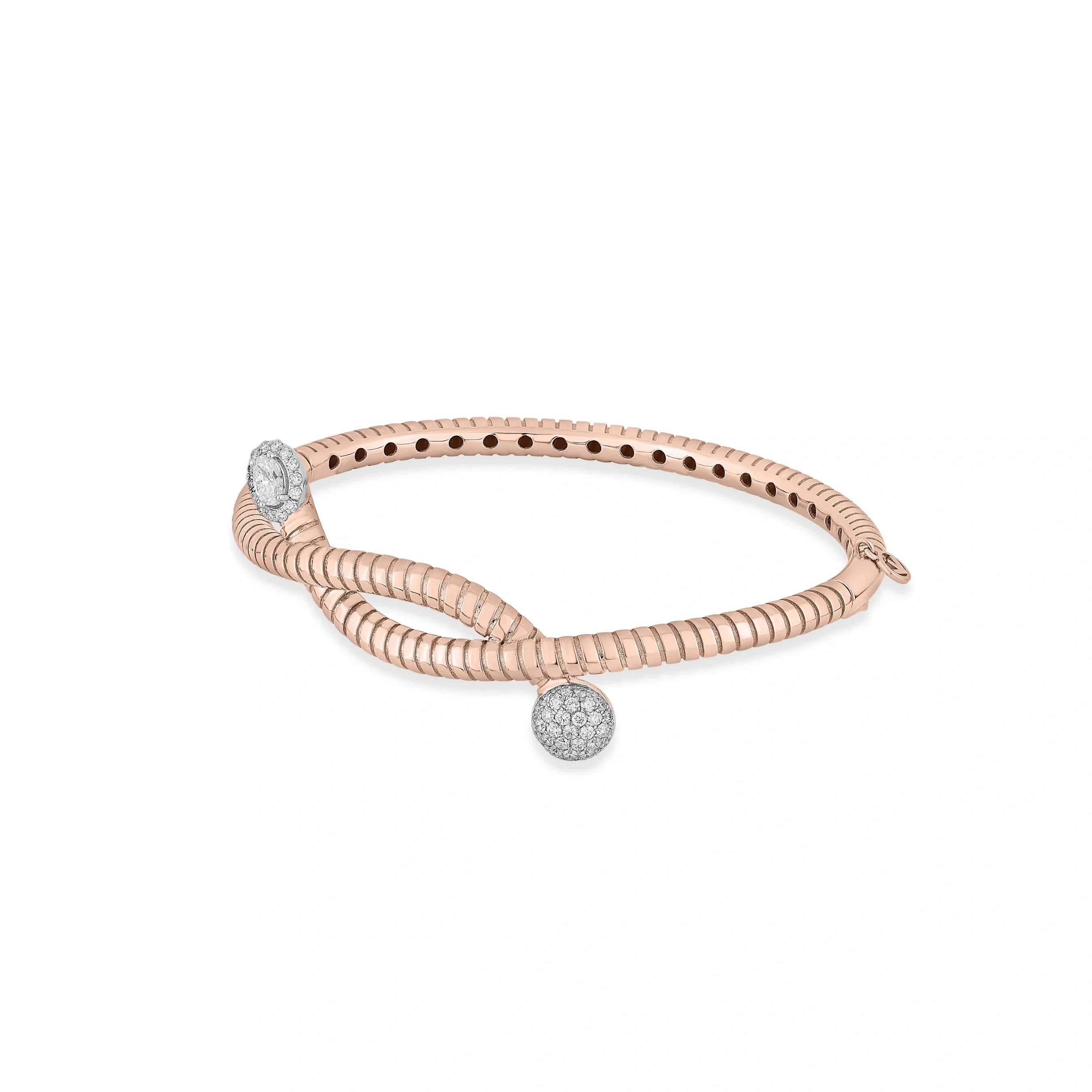 Soirée Inferno Twisted Oval Bangle - Zen Diamond India