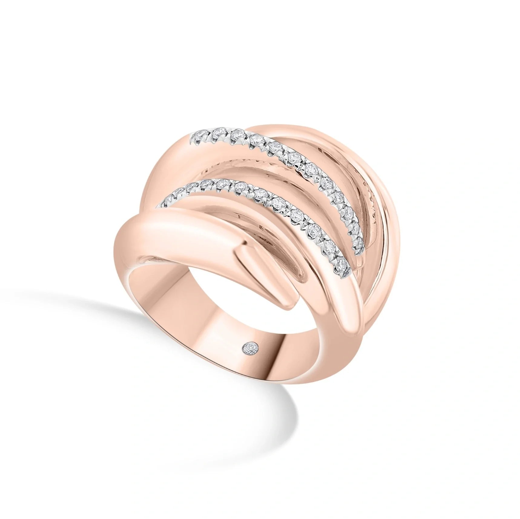 Soirée Vortex Gleam Cuff Ring - Zen Diamond India