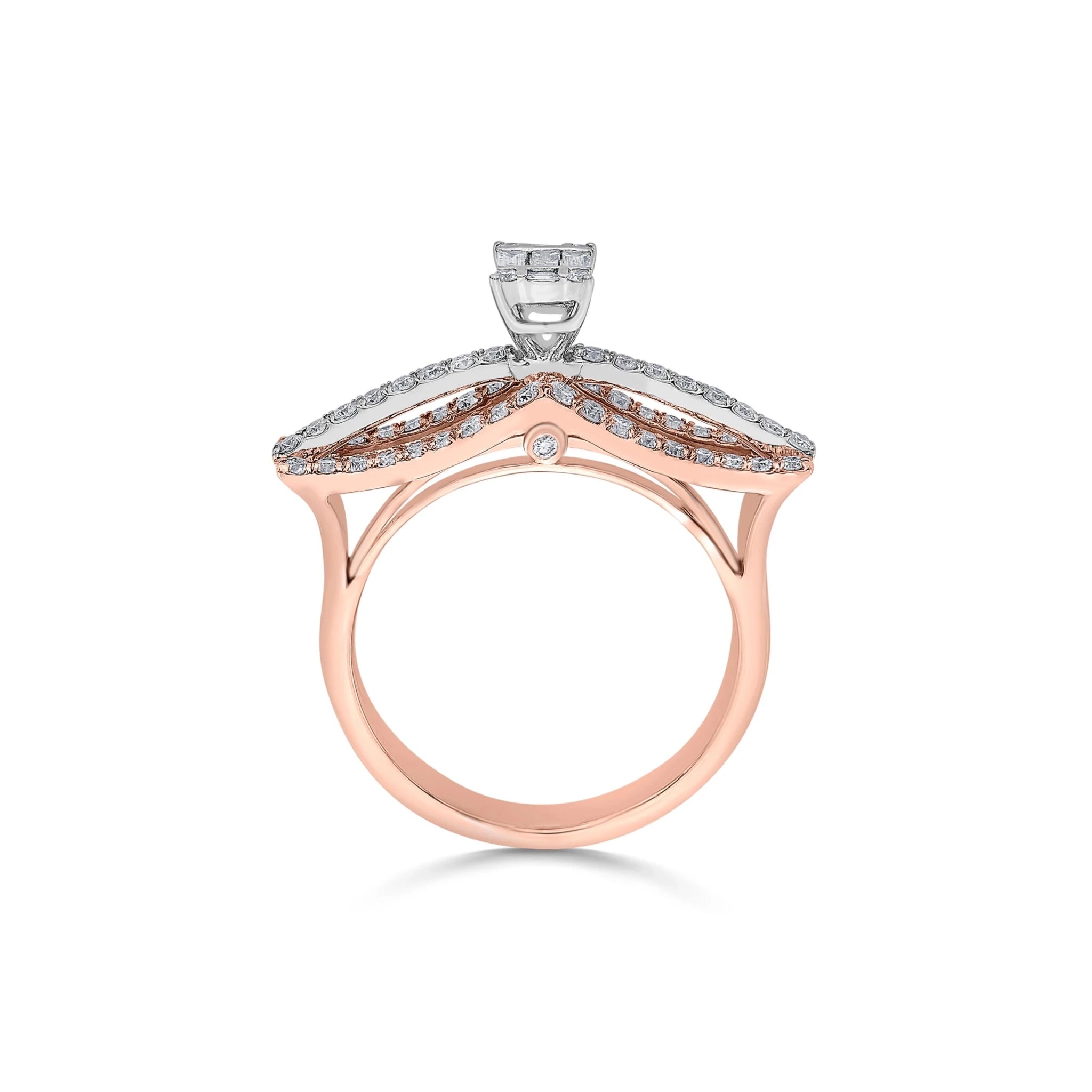 Enchante Sparkle Suspension Statement Ring - Zen Diamond India