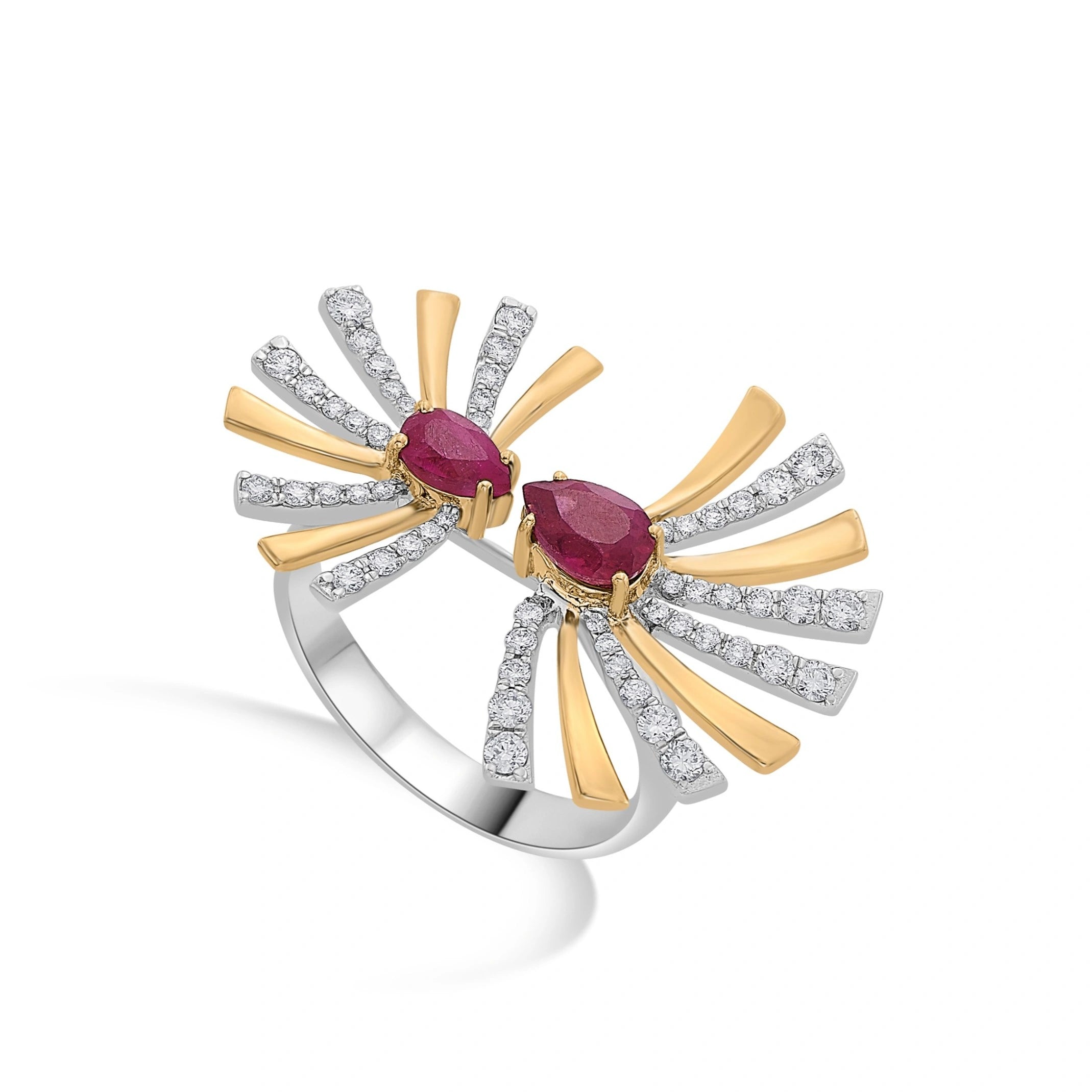 Toren Starburst Gem Split Ring - Zen Diamond India