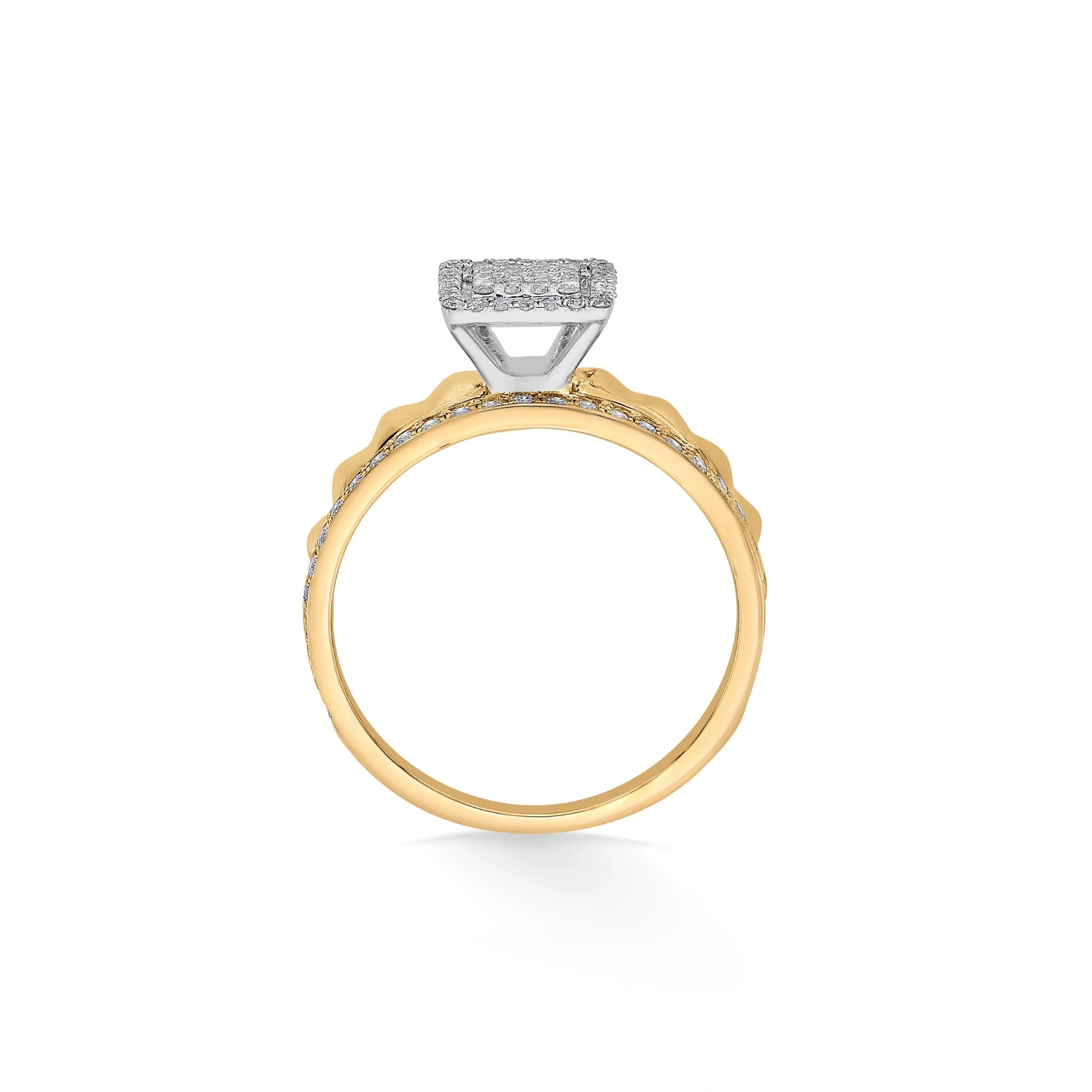 Soiree Glam Grid Icon Ring - Zen Diamond India