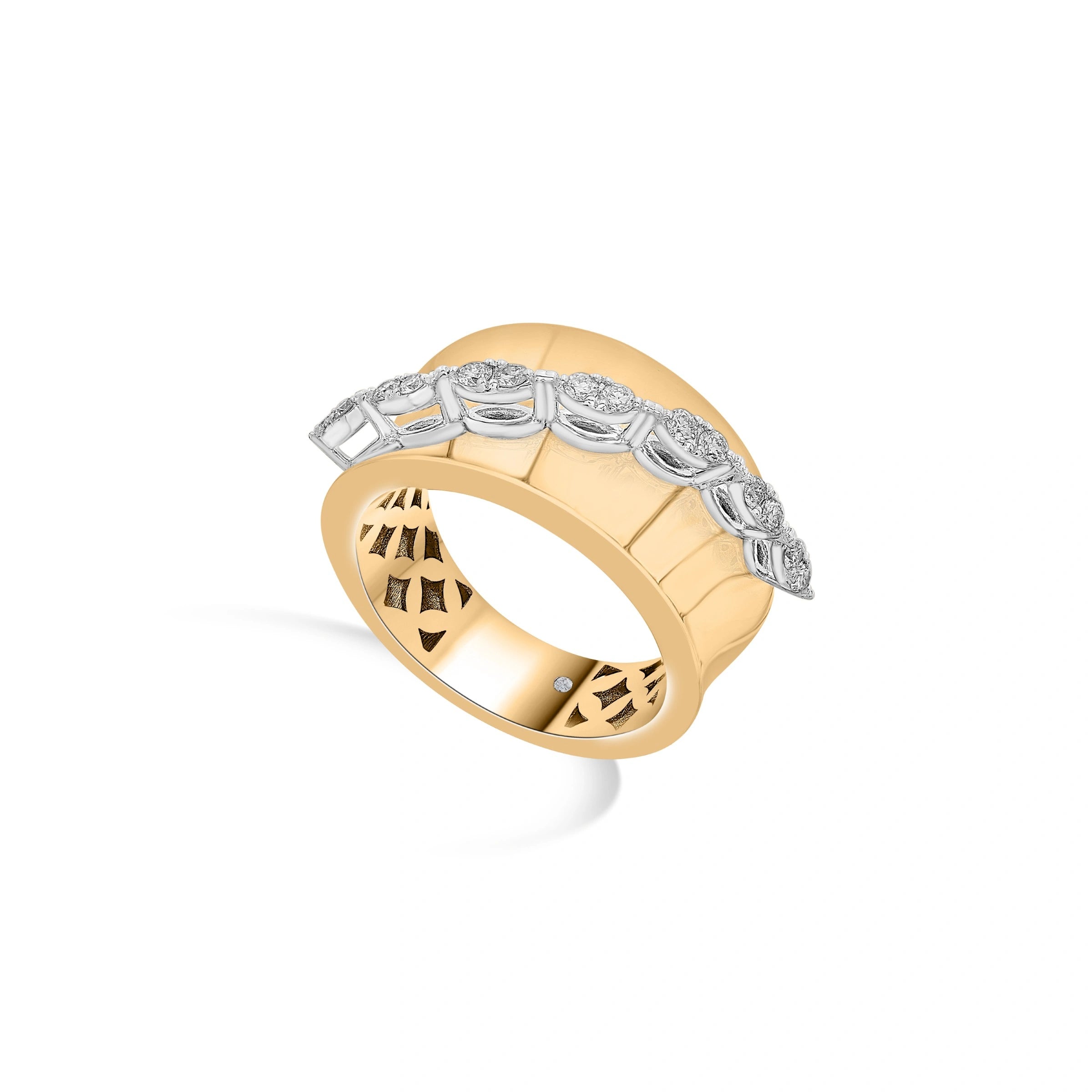 Soiree Rose Swagger Curve Ring - Zen Diamond India