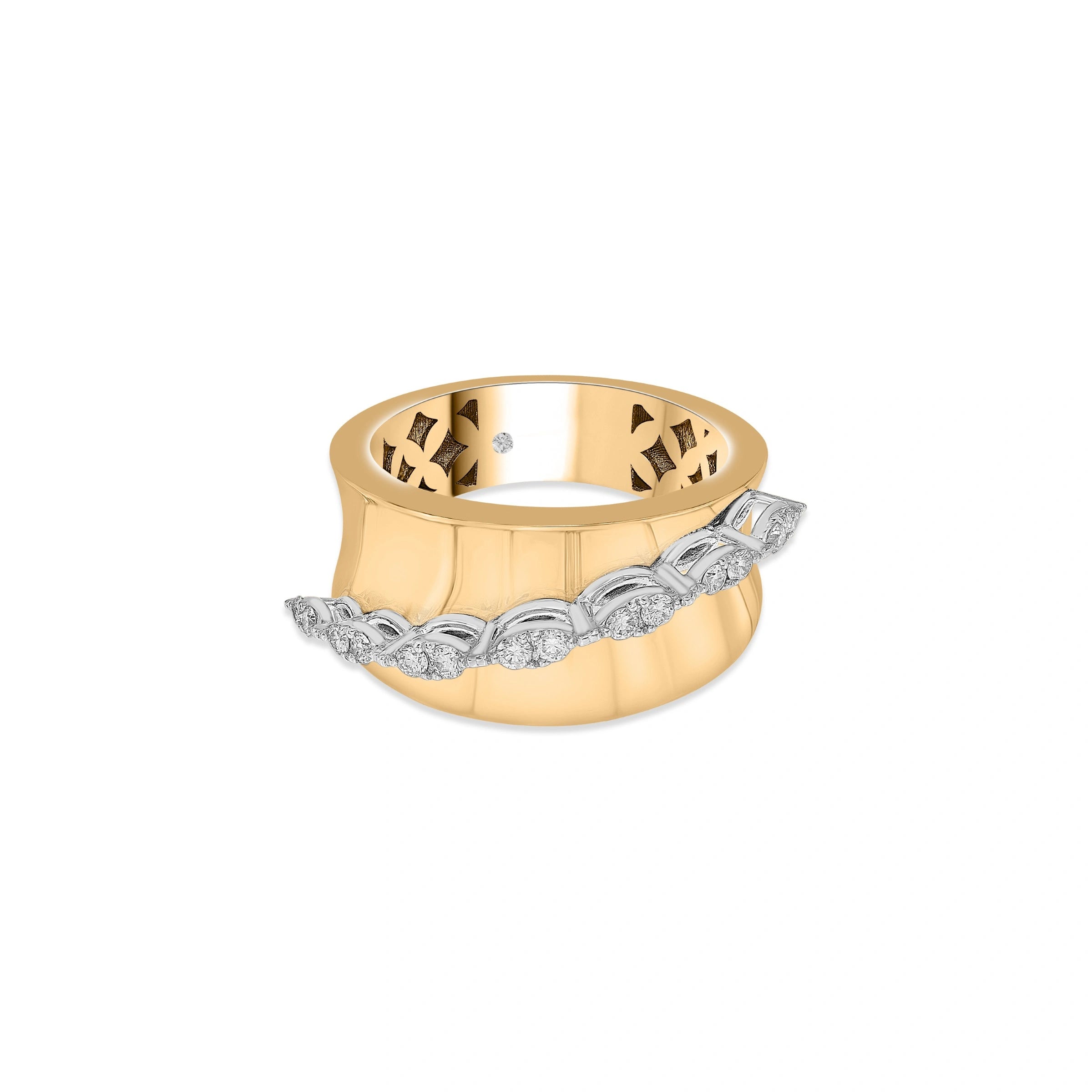 Soiree Rose Swagger Curve Ring - Zen Diamond India
