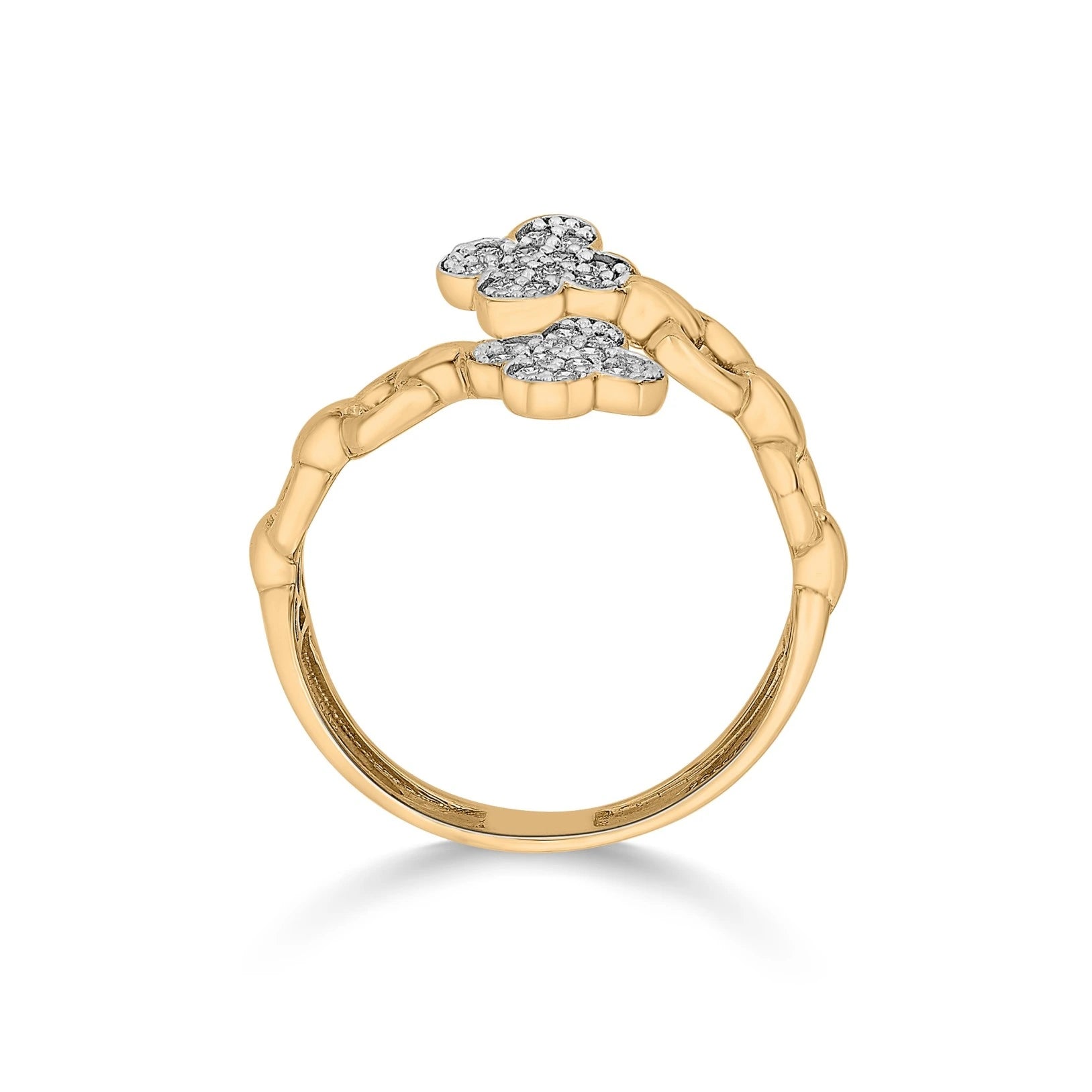 Cuban Golden Clover Cascade Ring