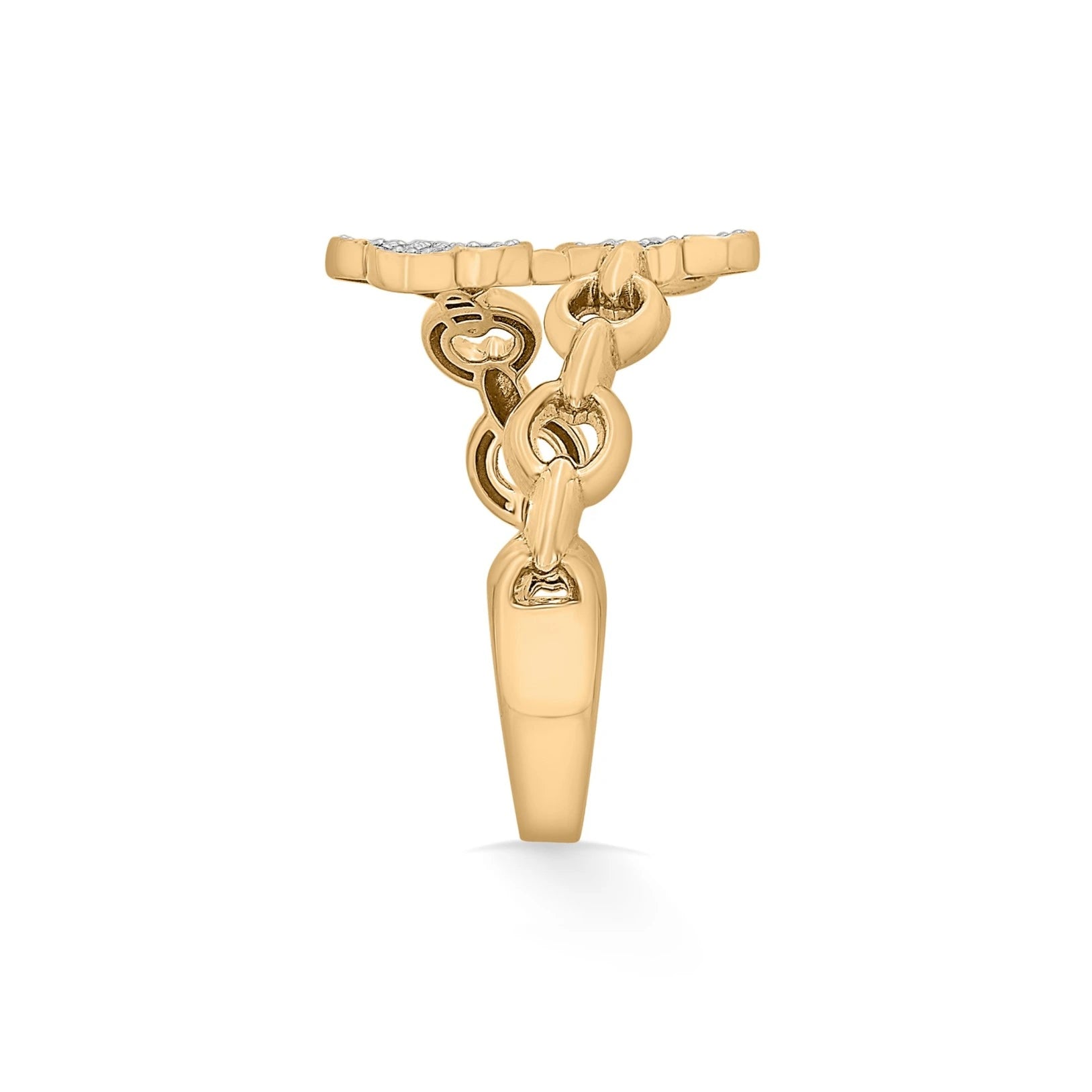 Cuban Golden Clover Cascade Ring