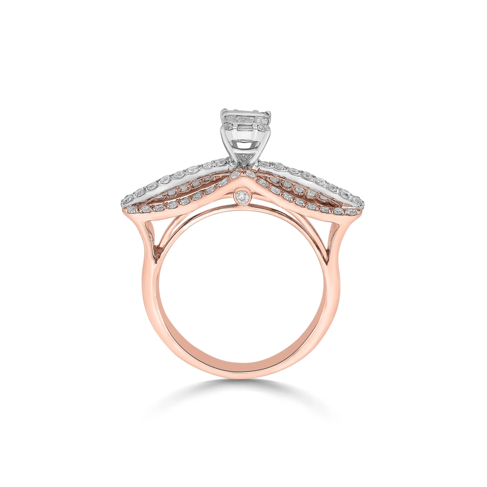 Enchante Royal Diamond Double - Pave Ring - Zen Diamond India