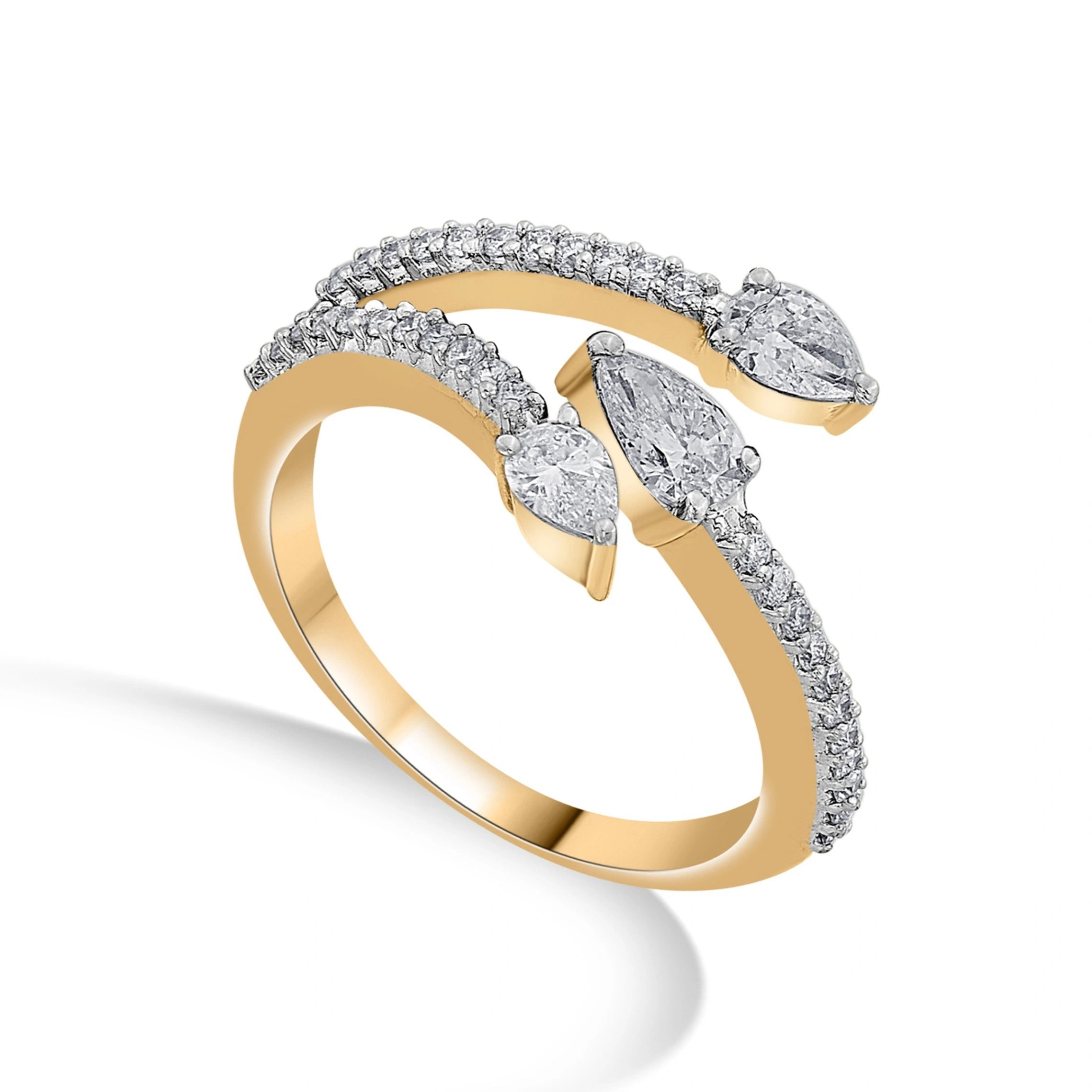 Zen Pirlanta Triple Dewdrop Ring - Zen Diamond India
