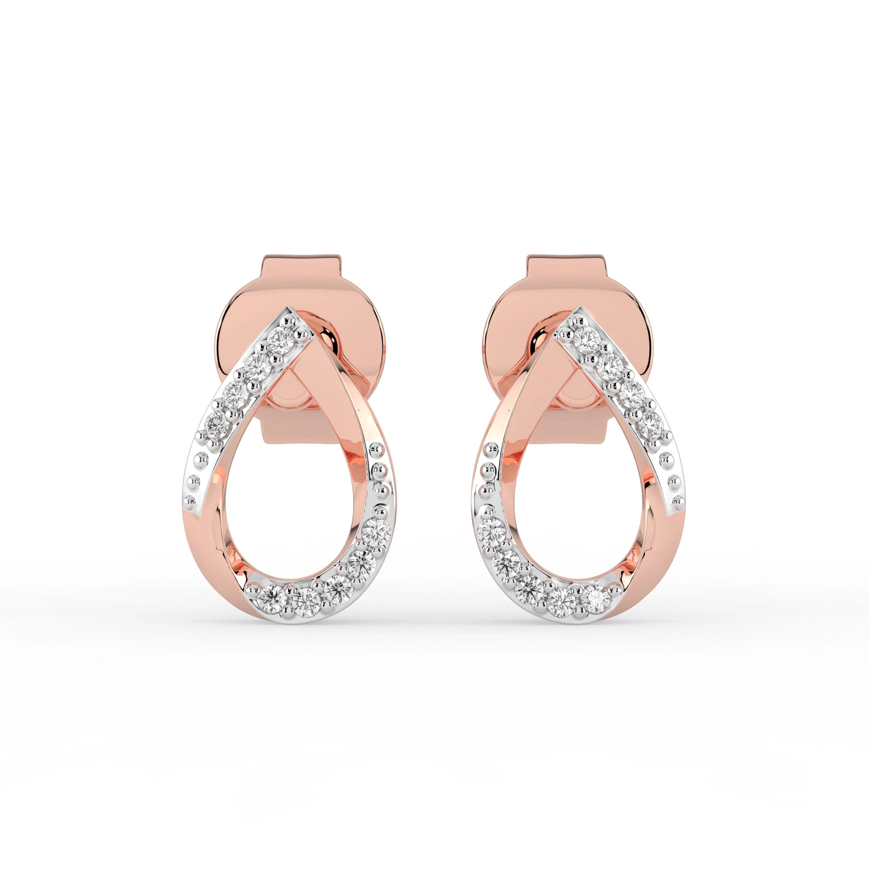 Celeste Twilight Spark Teardrop Curve Stud Earrings