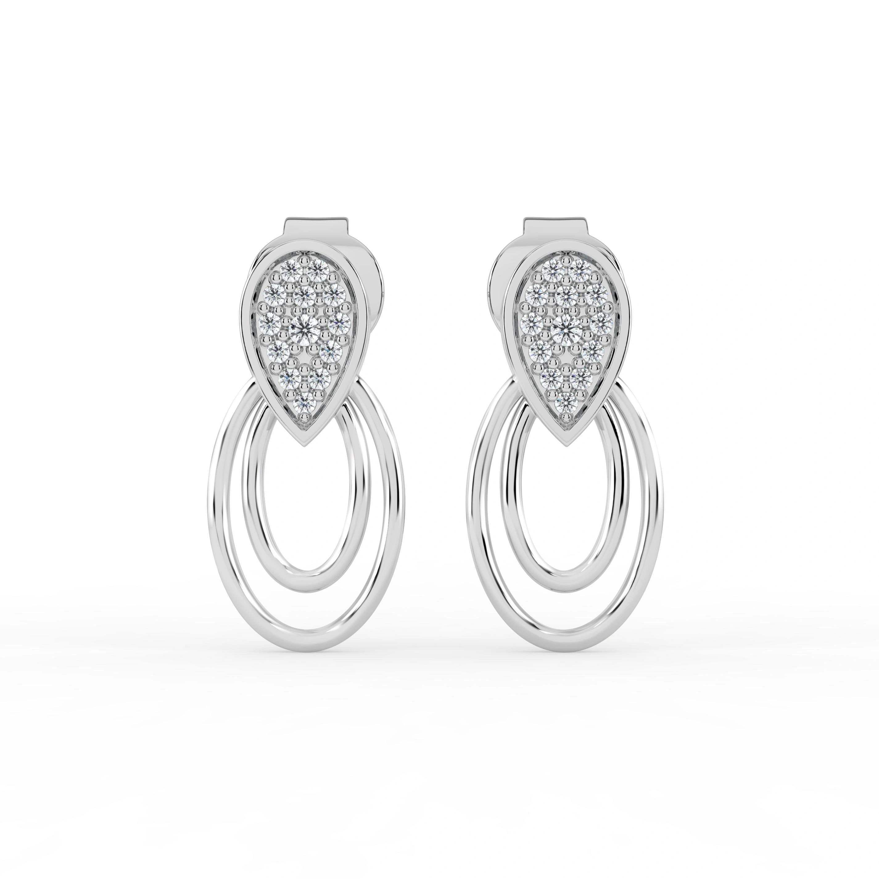 Celeste Sparkling Teardrop Double Loop Earrings