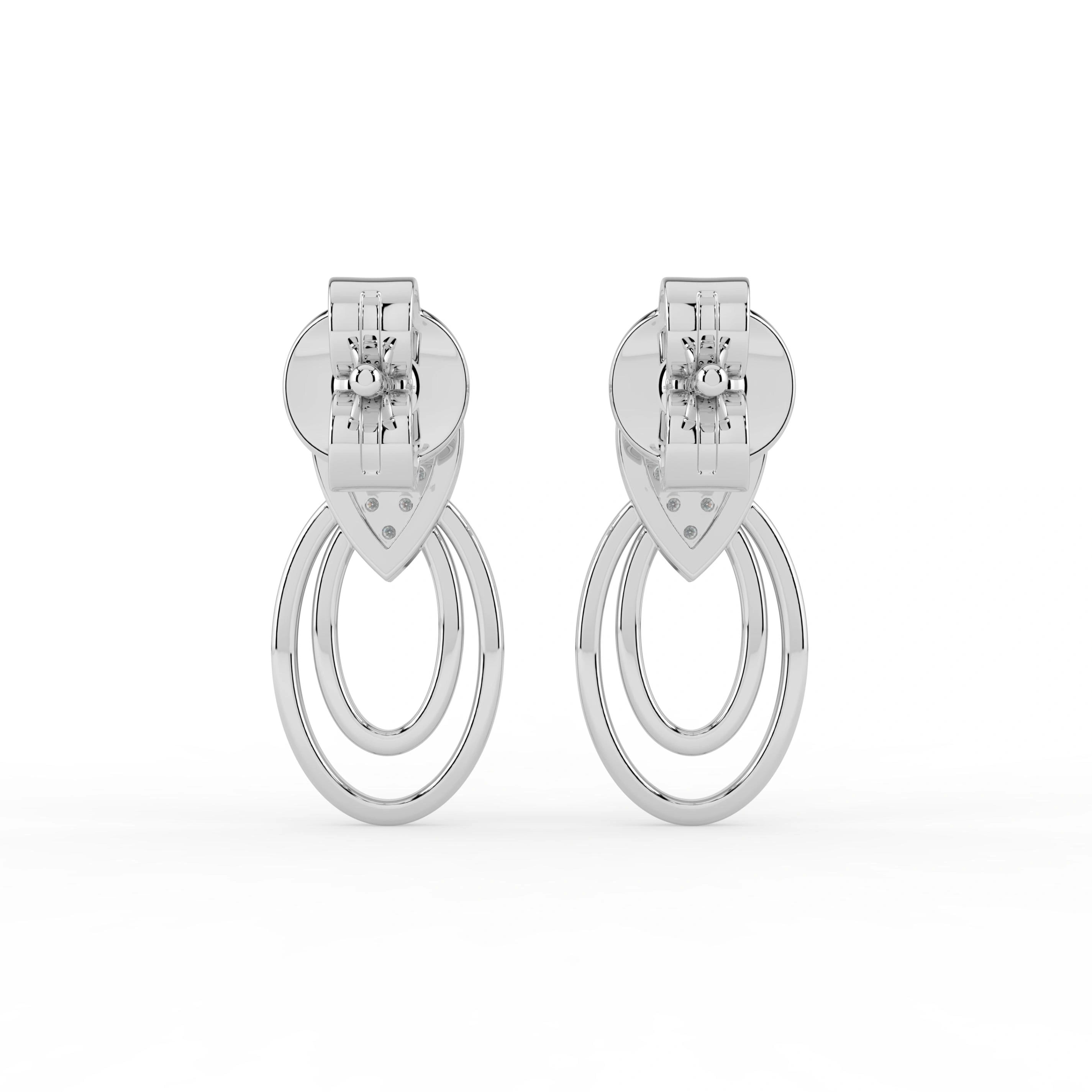 Celeste Sparkling Teardrop Double Loop Earrings