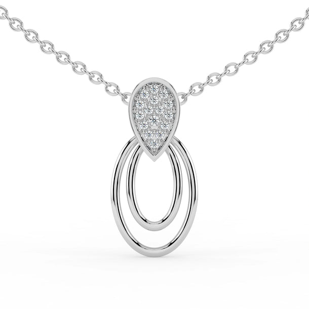 Celeste Teardrop Spark Double Hoop Pendant