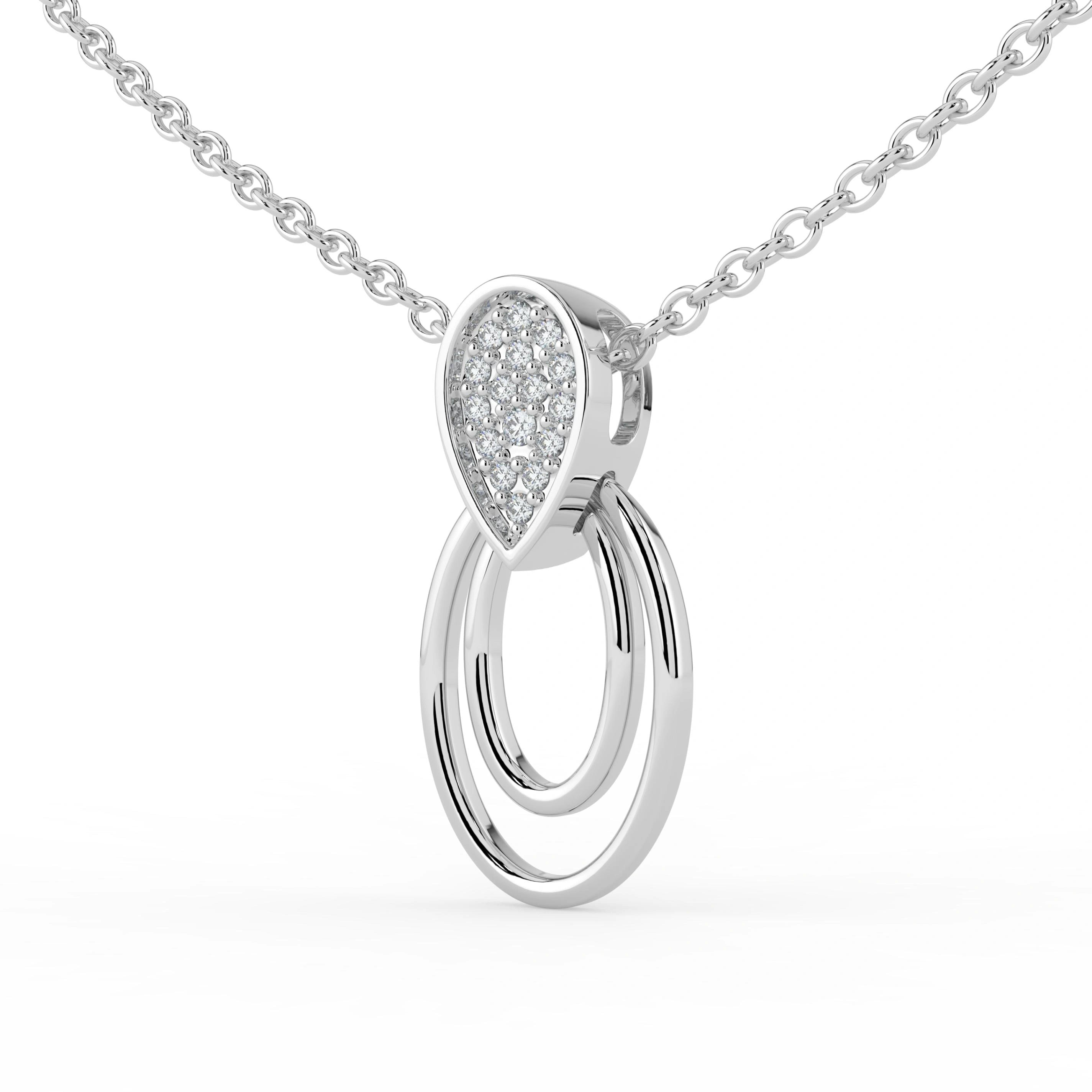 Celeste Teardrop Spark Double Hoop Pendant