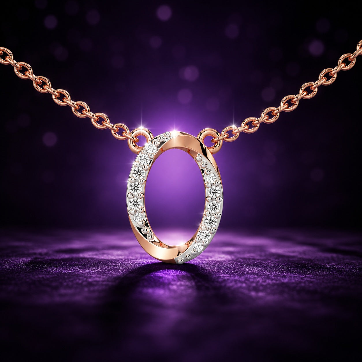 Celeste Oval Halo Spark Pendant