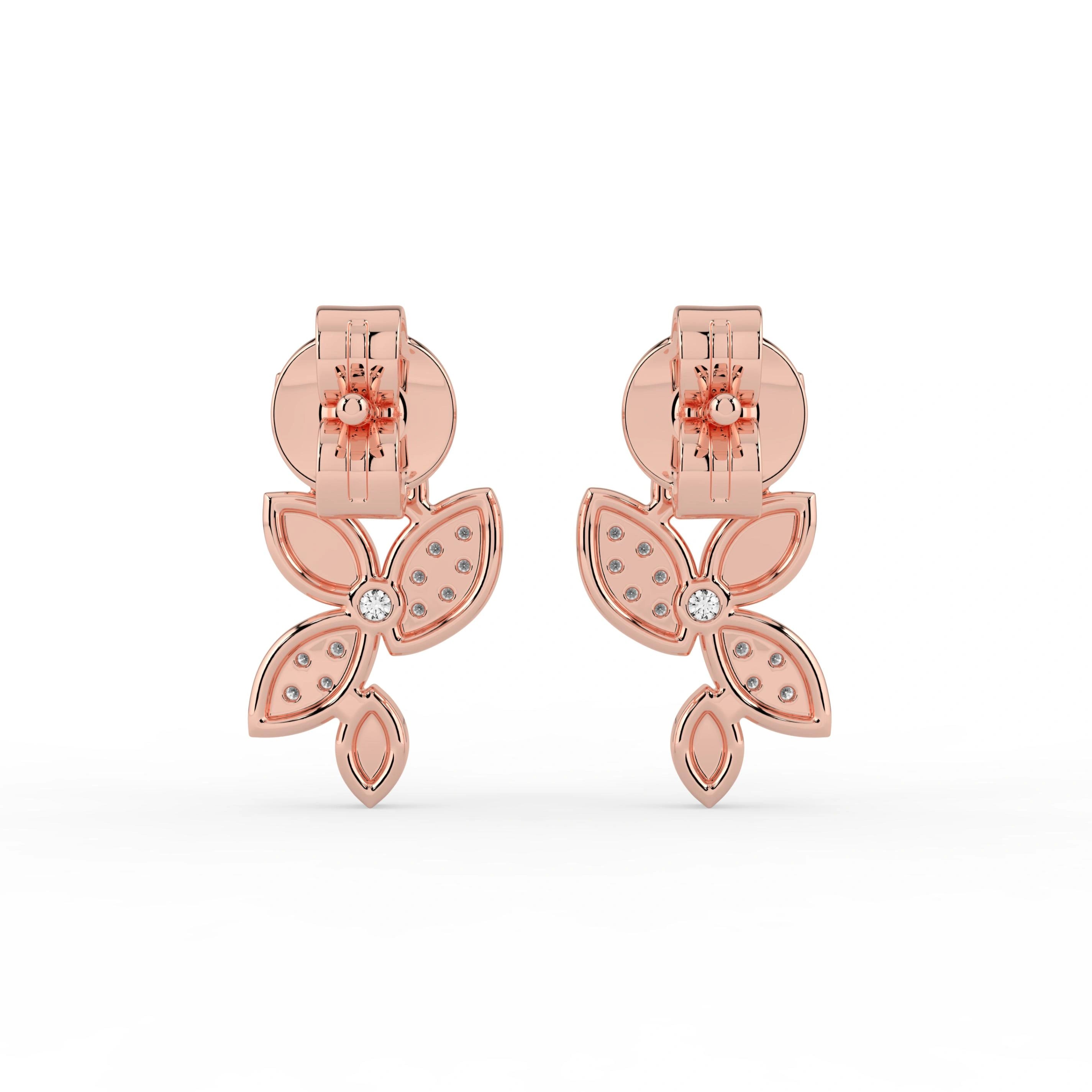 Celeste Glitter Leaf Elegance Studs