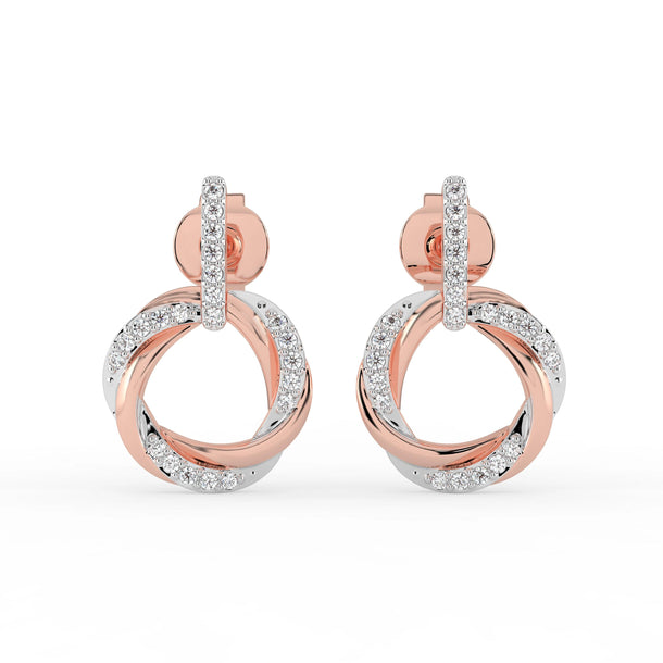 Celeste Golden Twist Halo Spark Earrings
