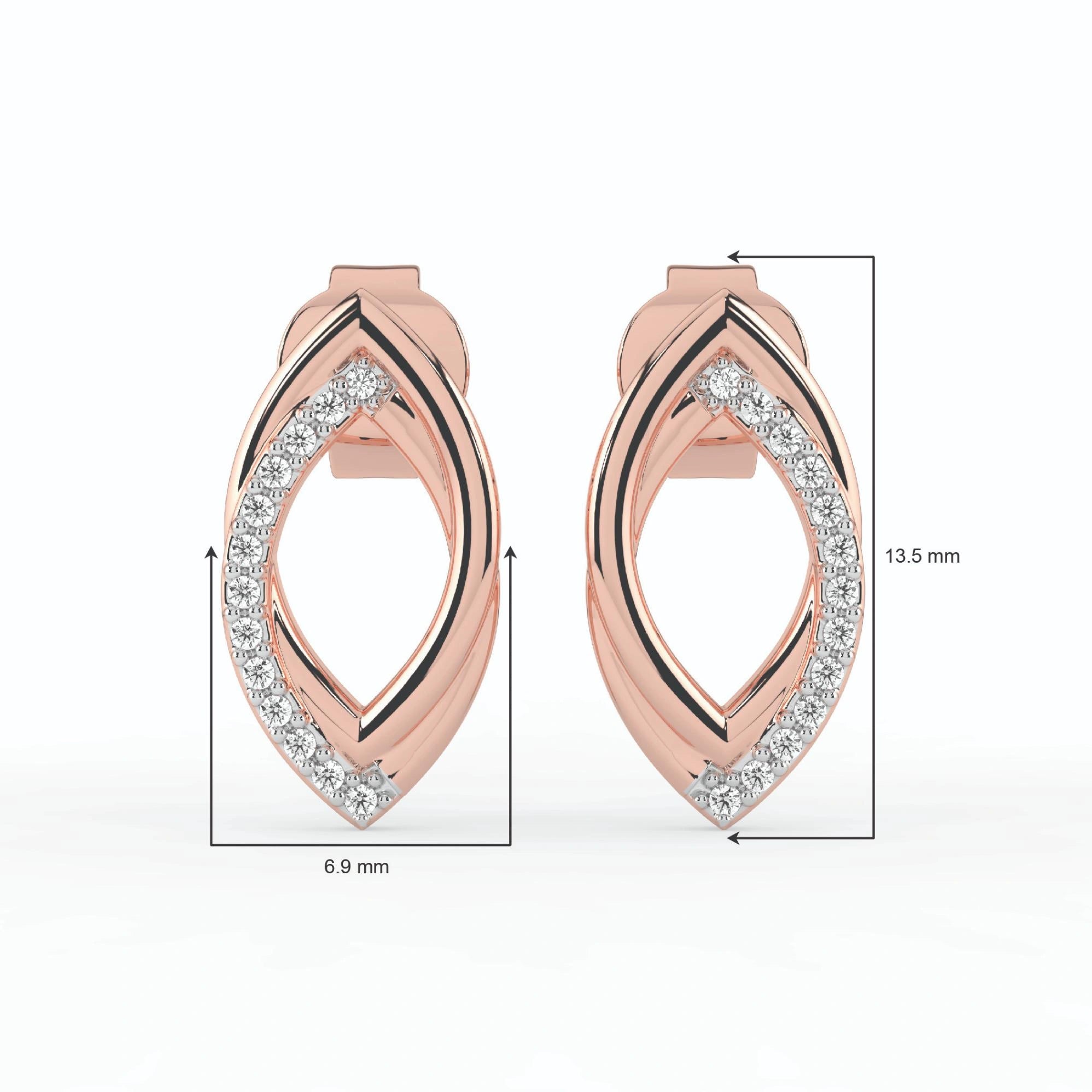 Celeste Golden Marquise Twist Spark Earrings