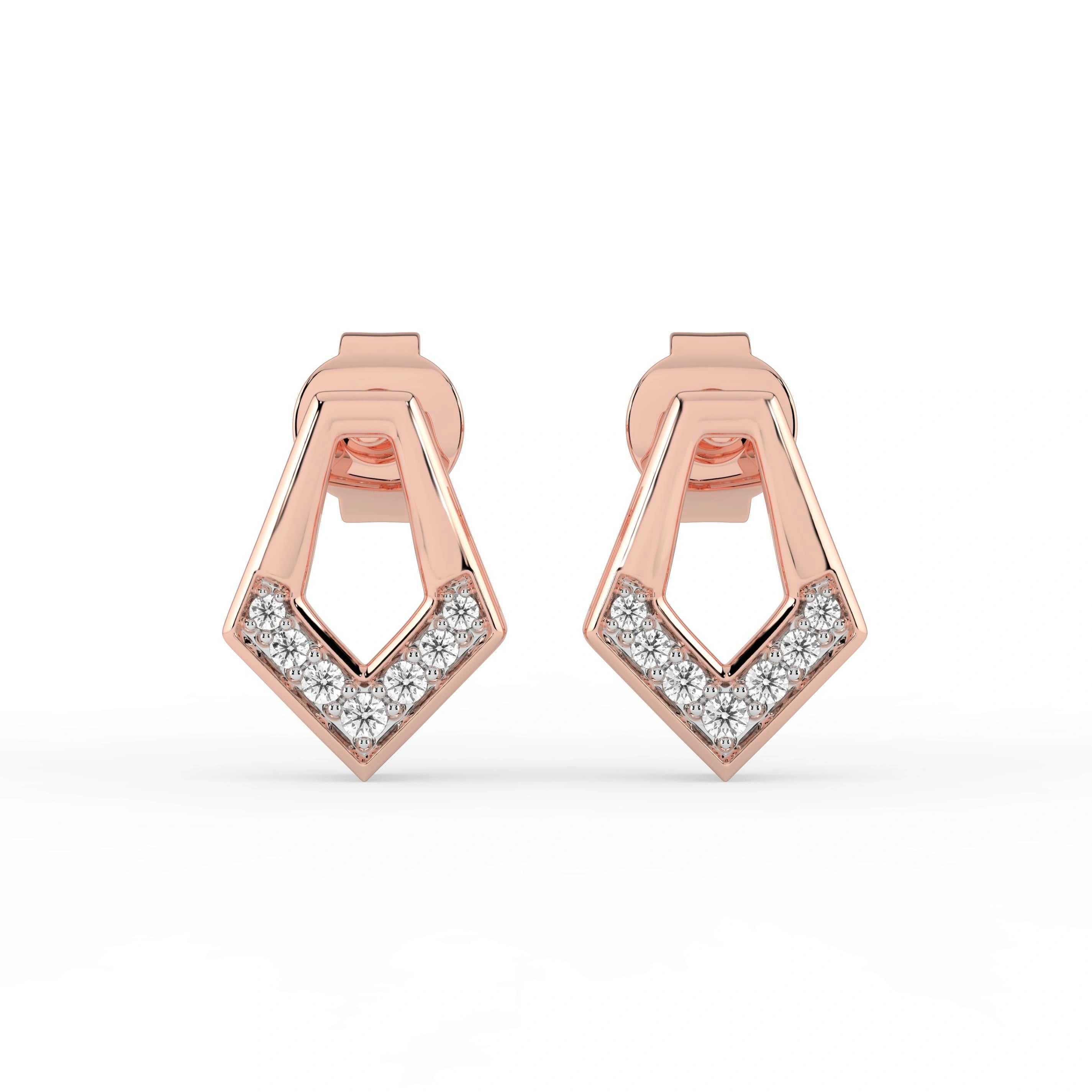 Celeste Golden Edge V-Spark Studs