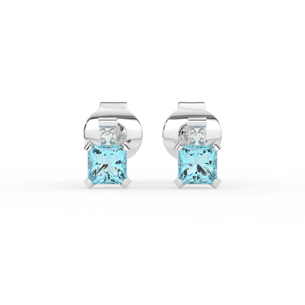 Gem Pop Midnight Blue Square Spark Stud Earrings