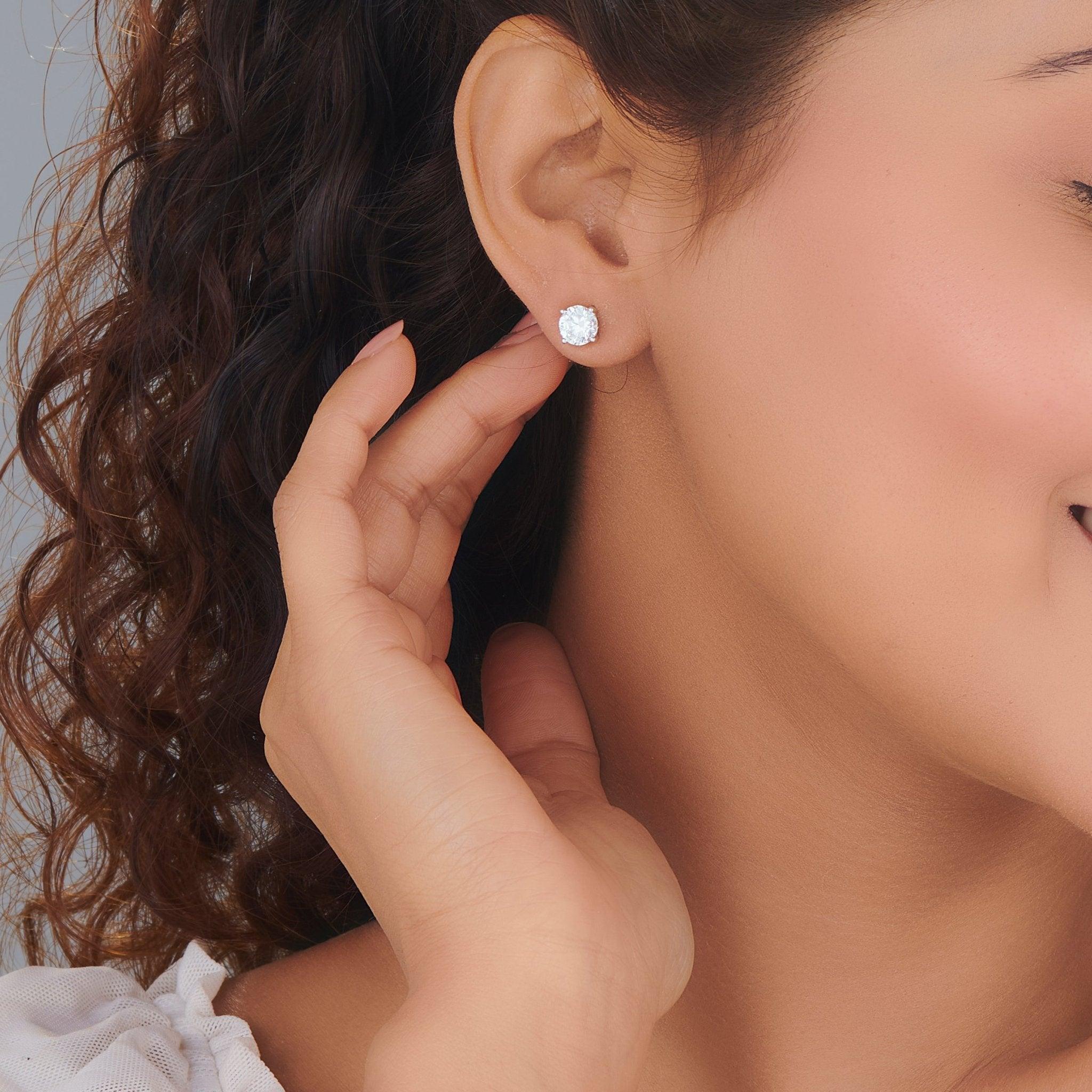 Zen Pirlanta 1.00 cts Round Solitaire Earrings