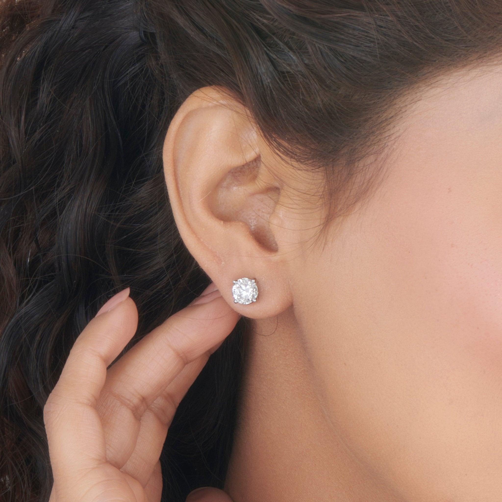 Zen Pirlanta 1.00 cts Round Solitaire Earrings