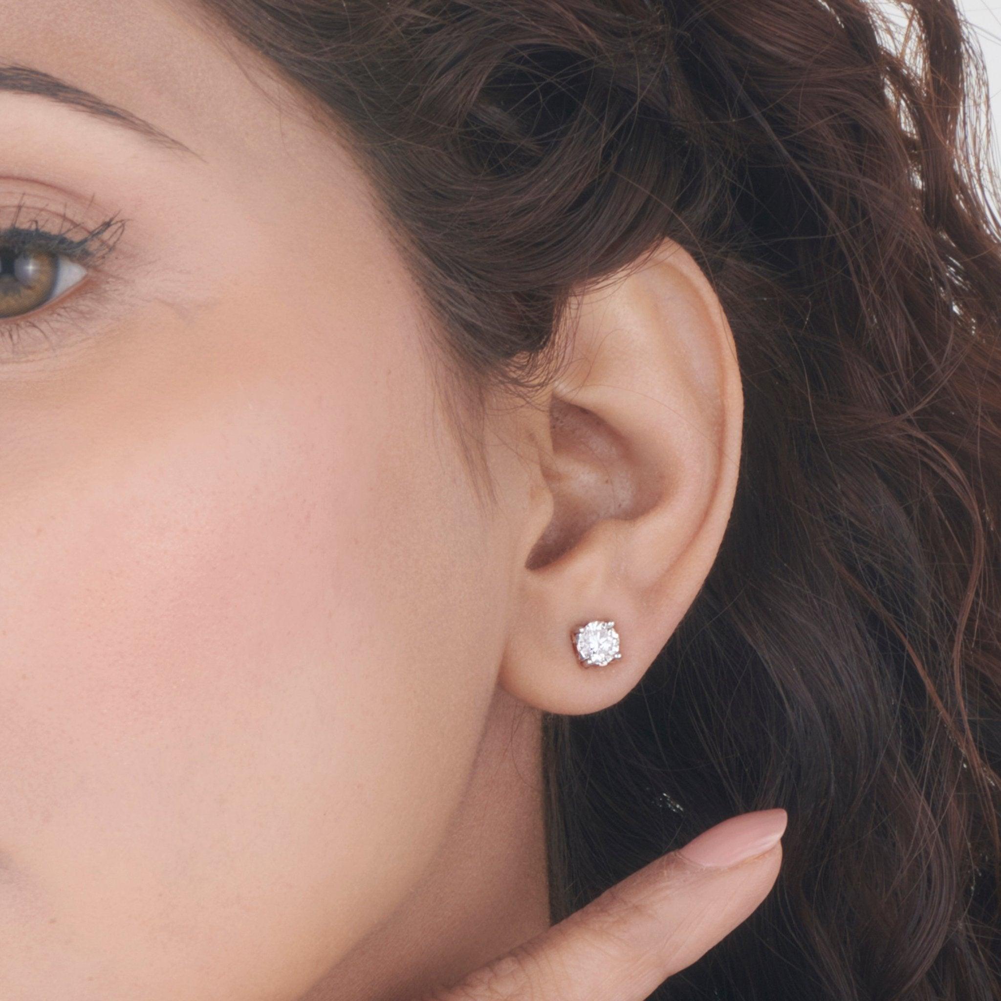 Zen Pirlanta 0.50 cts Round Solitaire Earrings